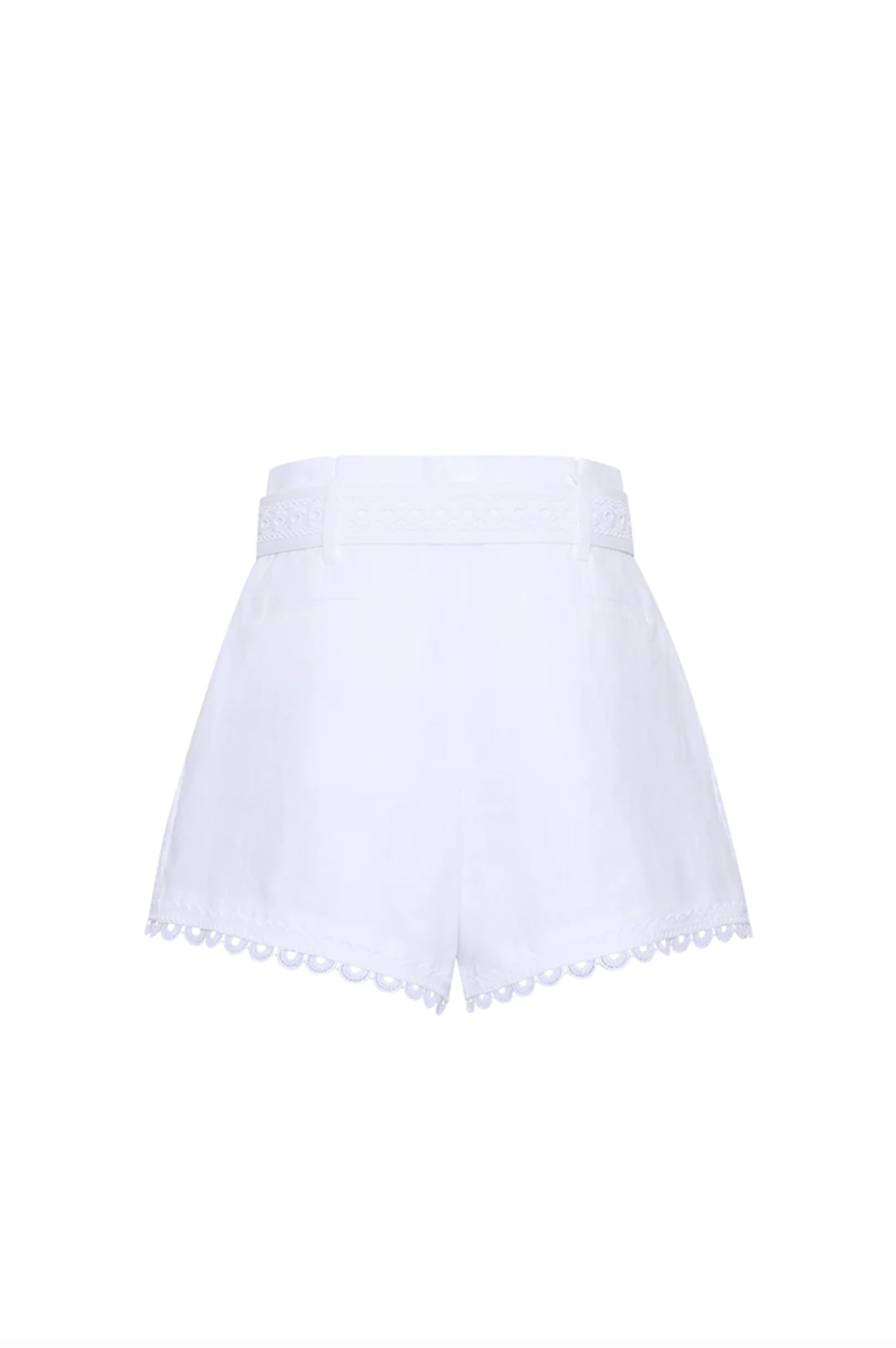 Pierce Short - Lace Inserts White