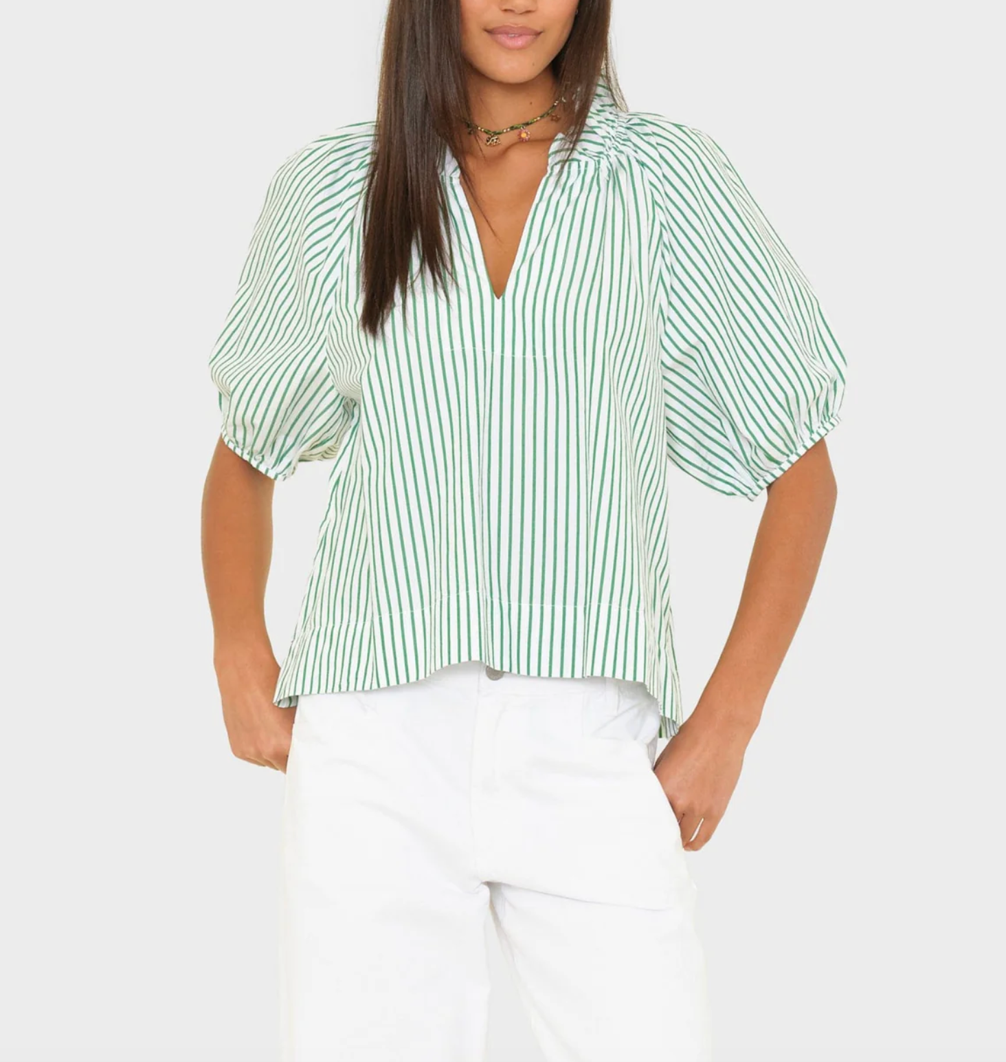 Clementine Top - Trellis Green