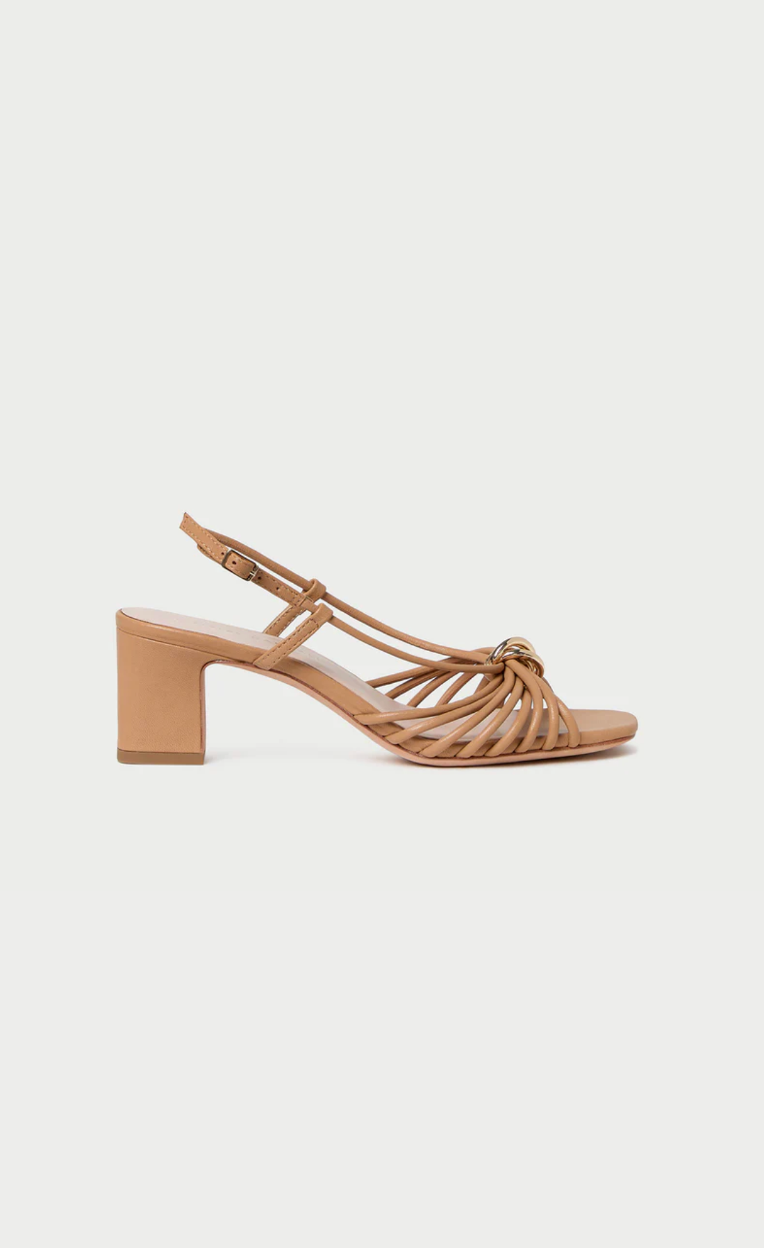 Minna Strappy Mid Heel Sandal W/ Hardware - Dune