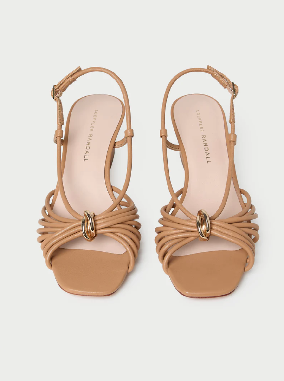 Minna Strappy Mid Heel Sandal W/ Hardware - Dune