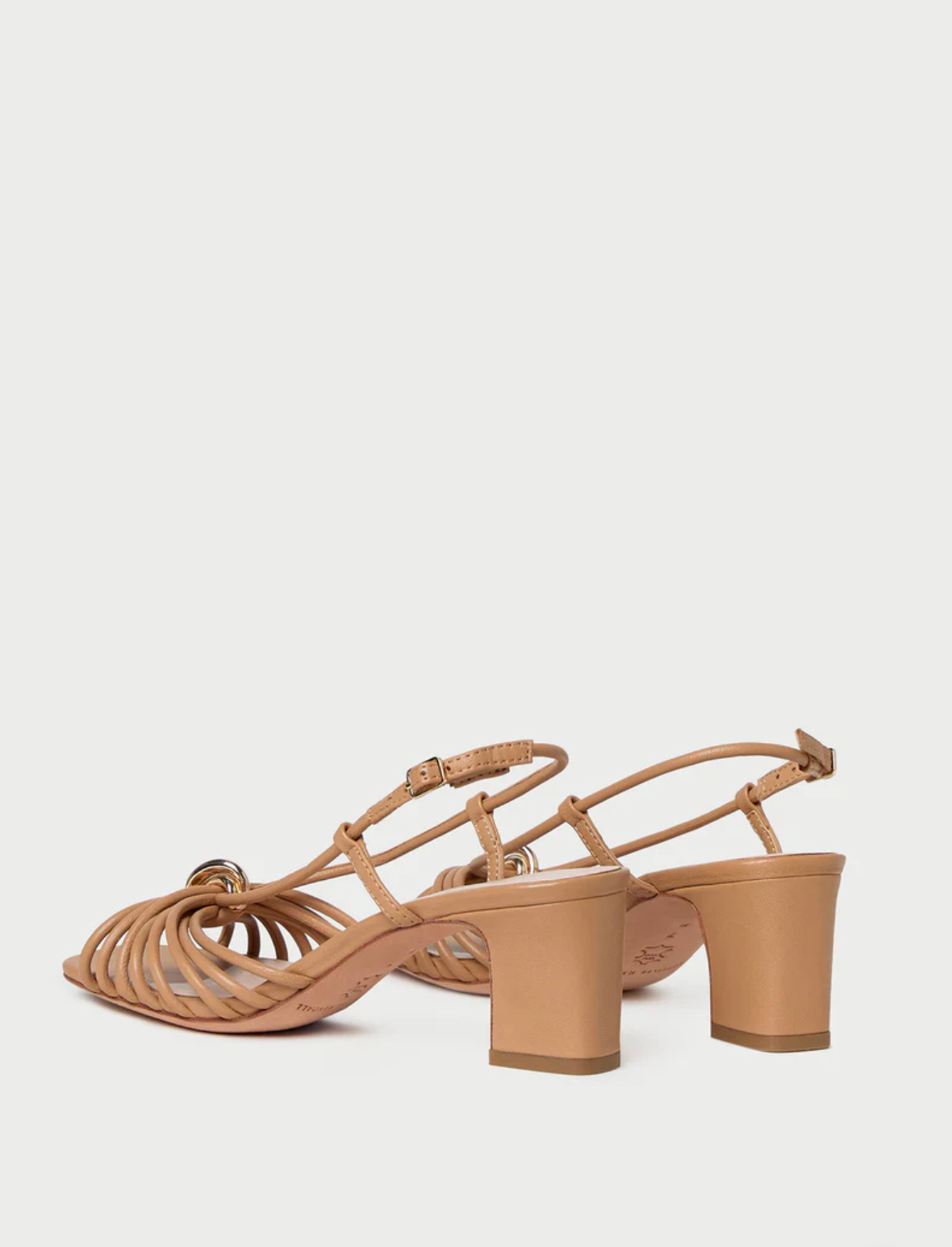 Minna Strappy Mid Heel Sandal W/ Hardware - Dune
