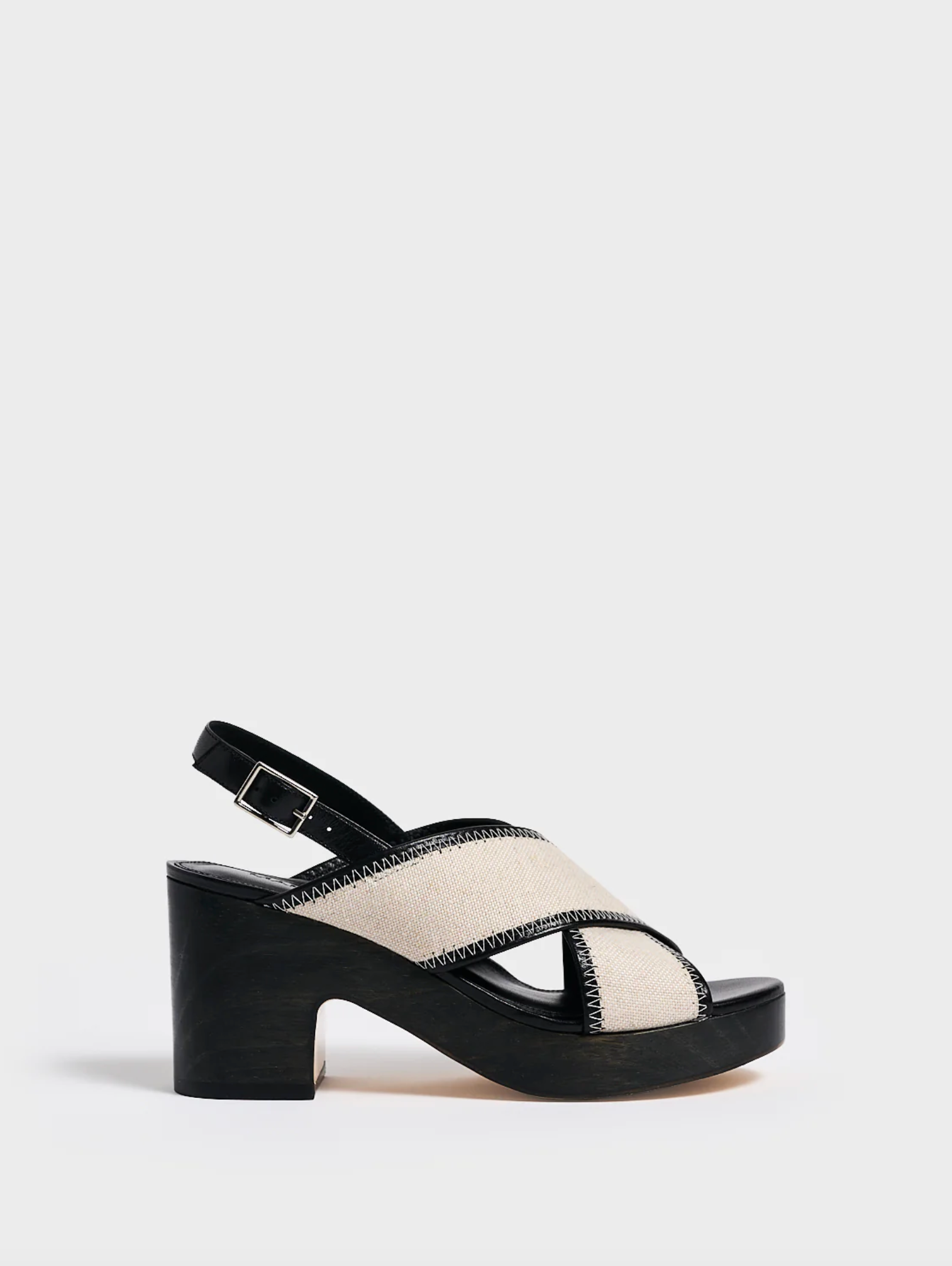Avery Platform Sandal - Black Salt+Pepper