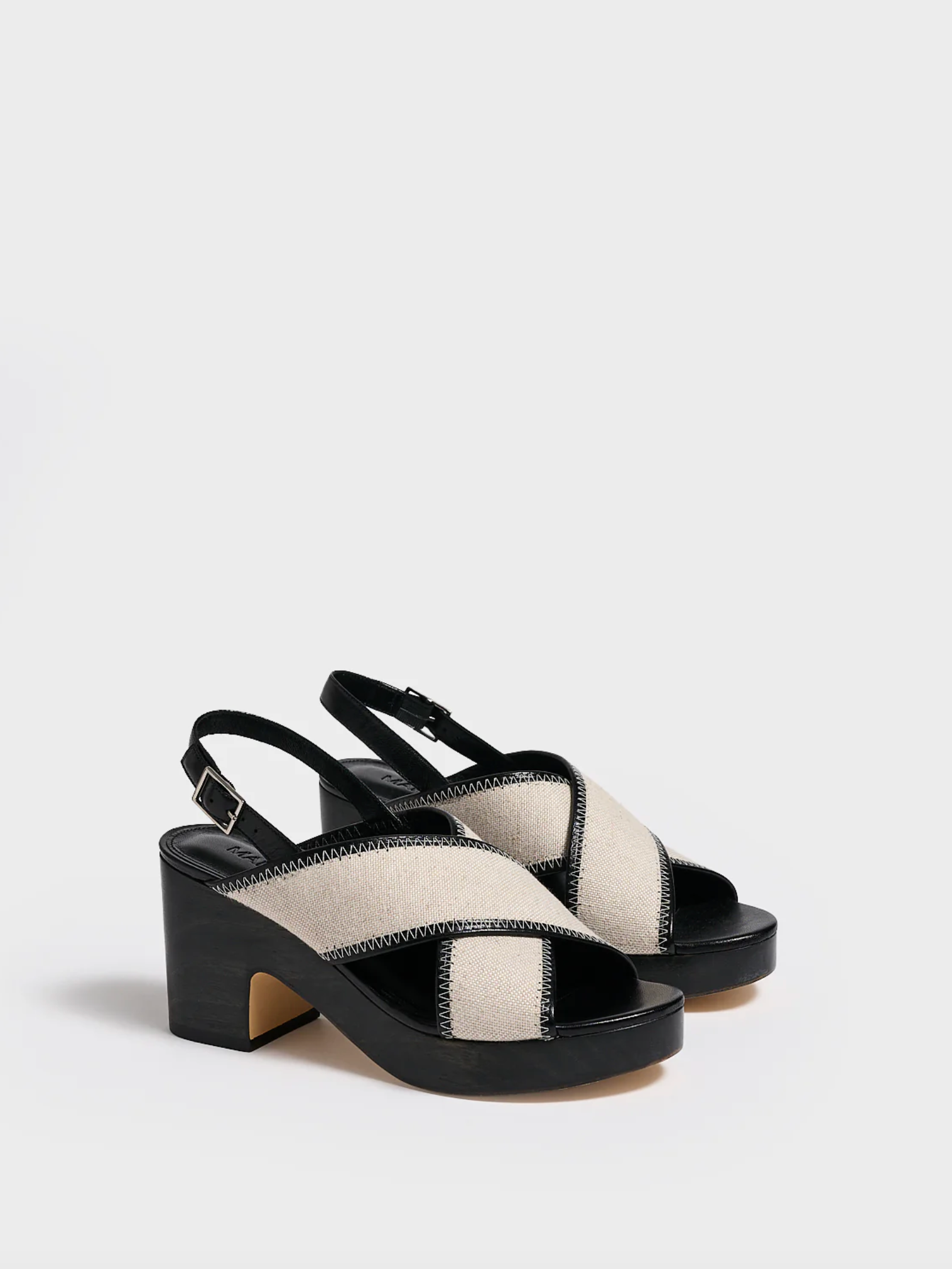 Avery Platform Sandal - Black Salt+Pepper