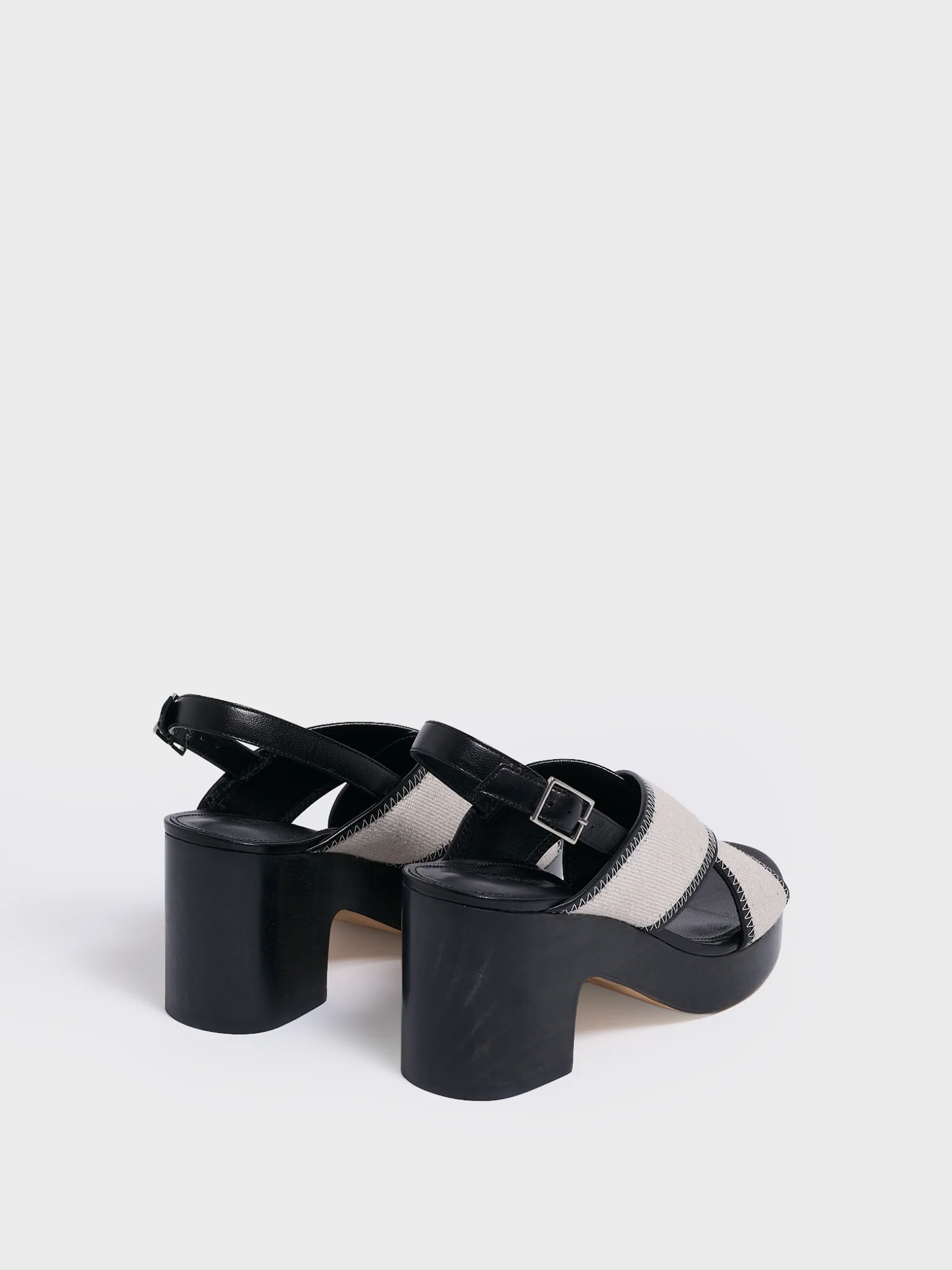 Avery Platform Sandal - Black Salt+Pepper
