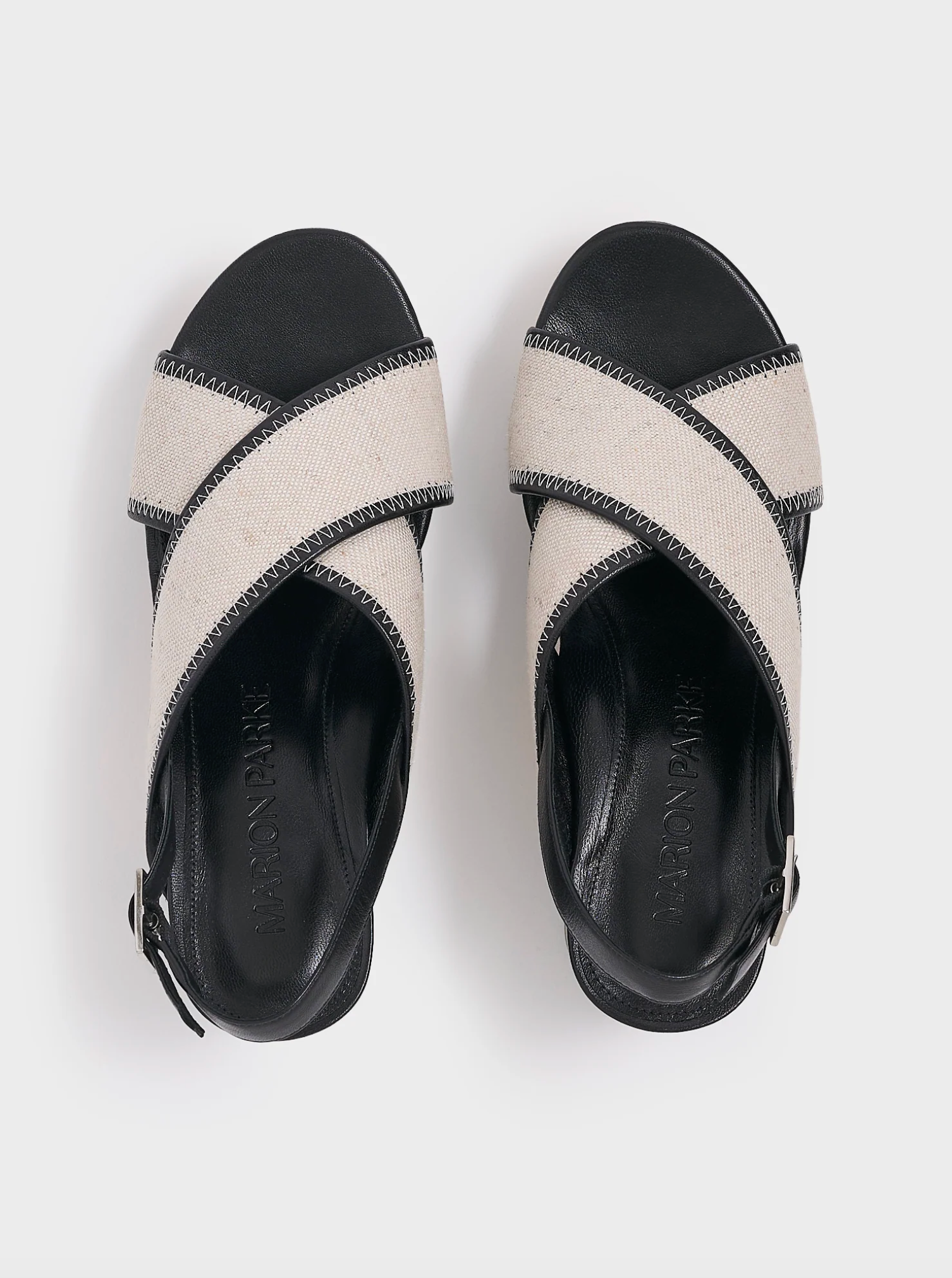 Avery Platform Sandal - Black Salt+Pepper
