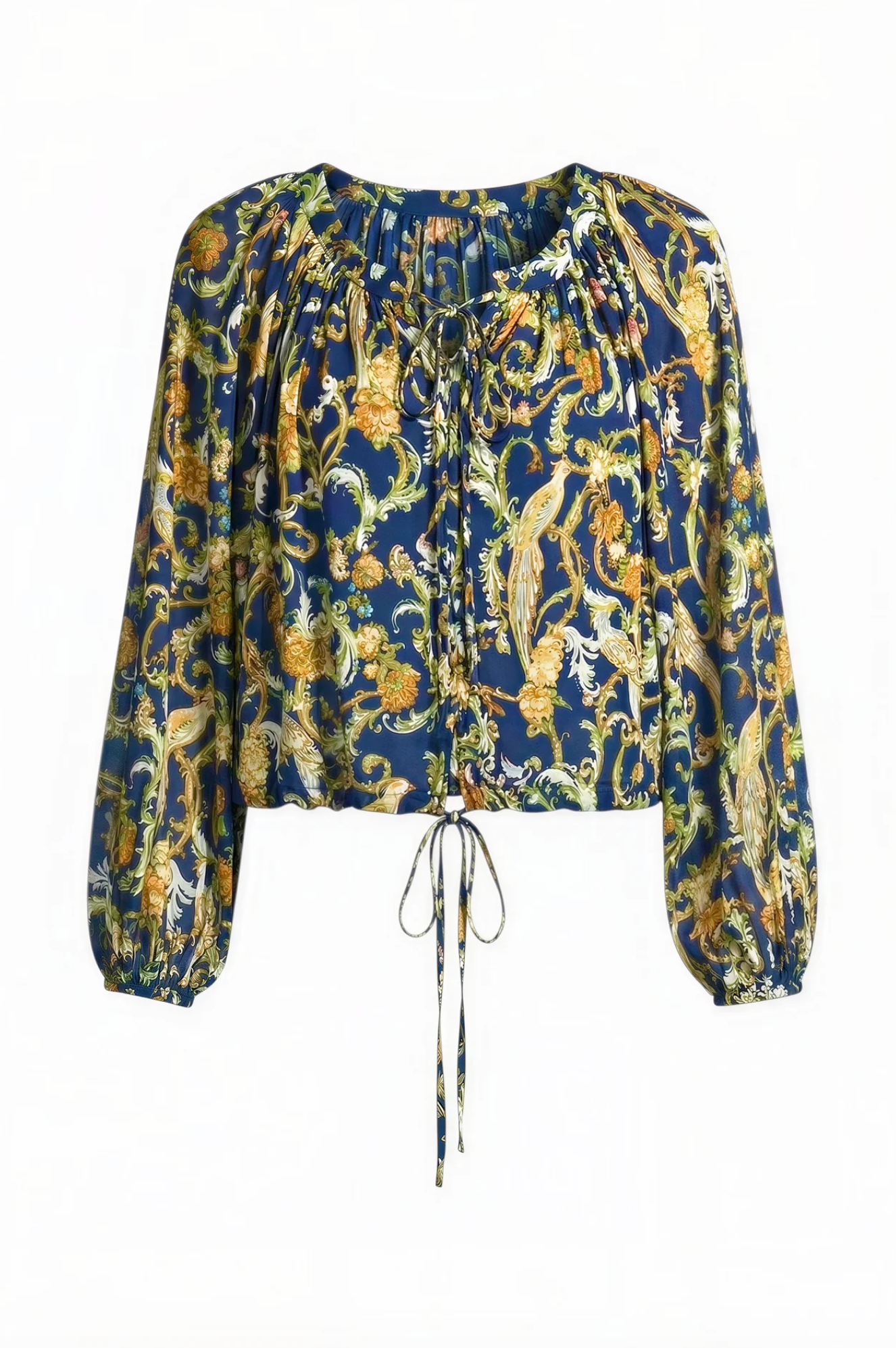 Oleander Blouse - Royal Birds Navy