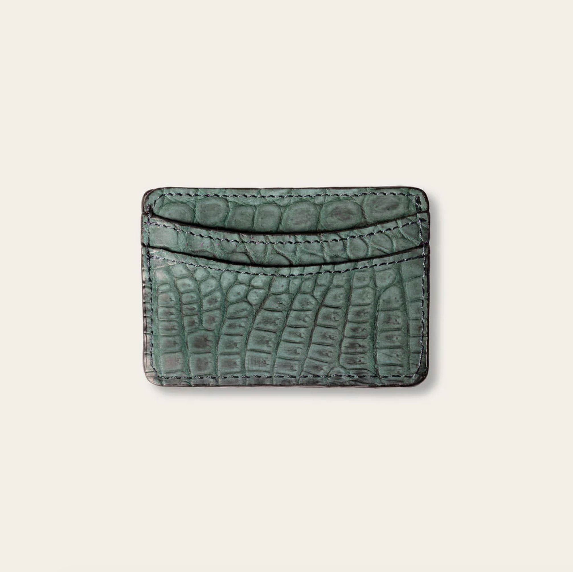 Lillian Wallet Nile Crocodile Forest Green Nubuck
