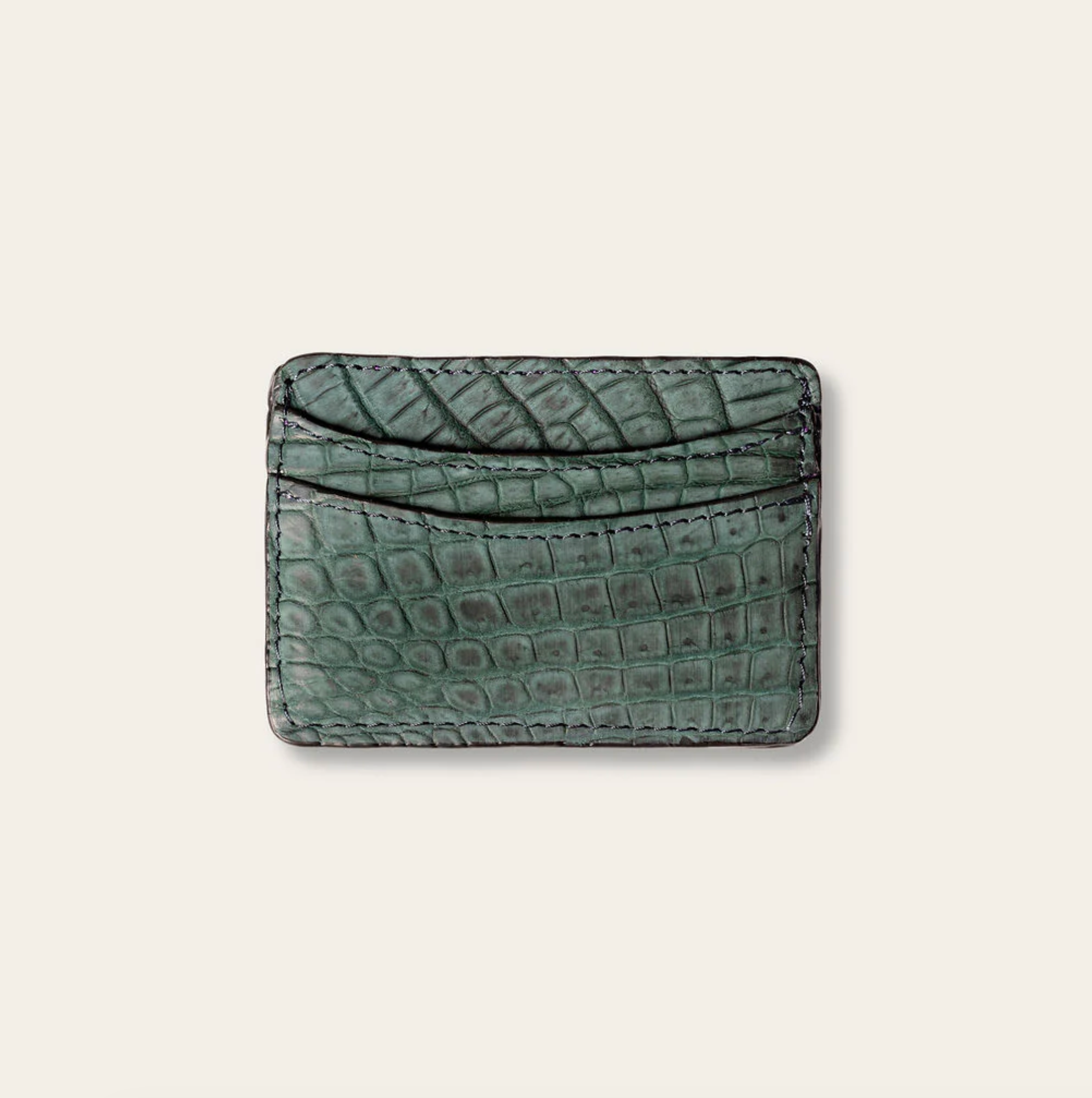 Lillian Wallet Nile Crocodile Forest Green Nubuck