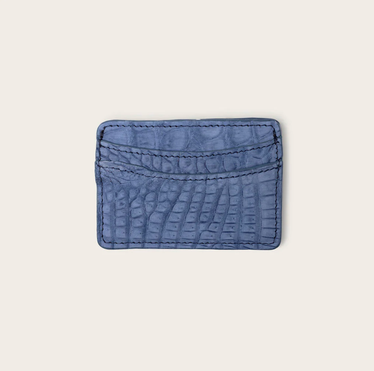 Lillian Wallet Nile Crocodile Nubuck Denim