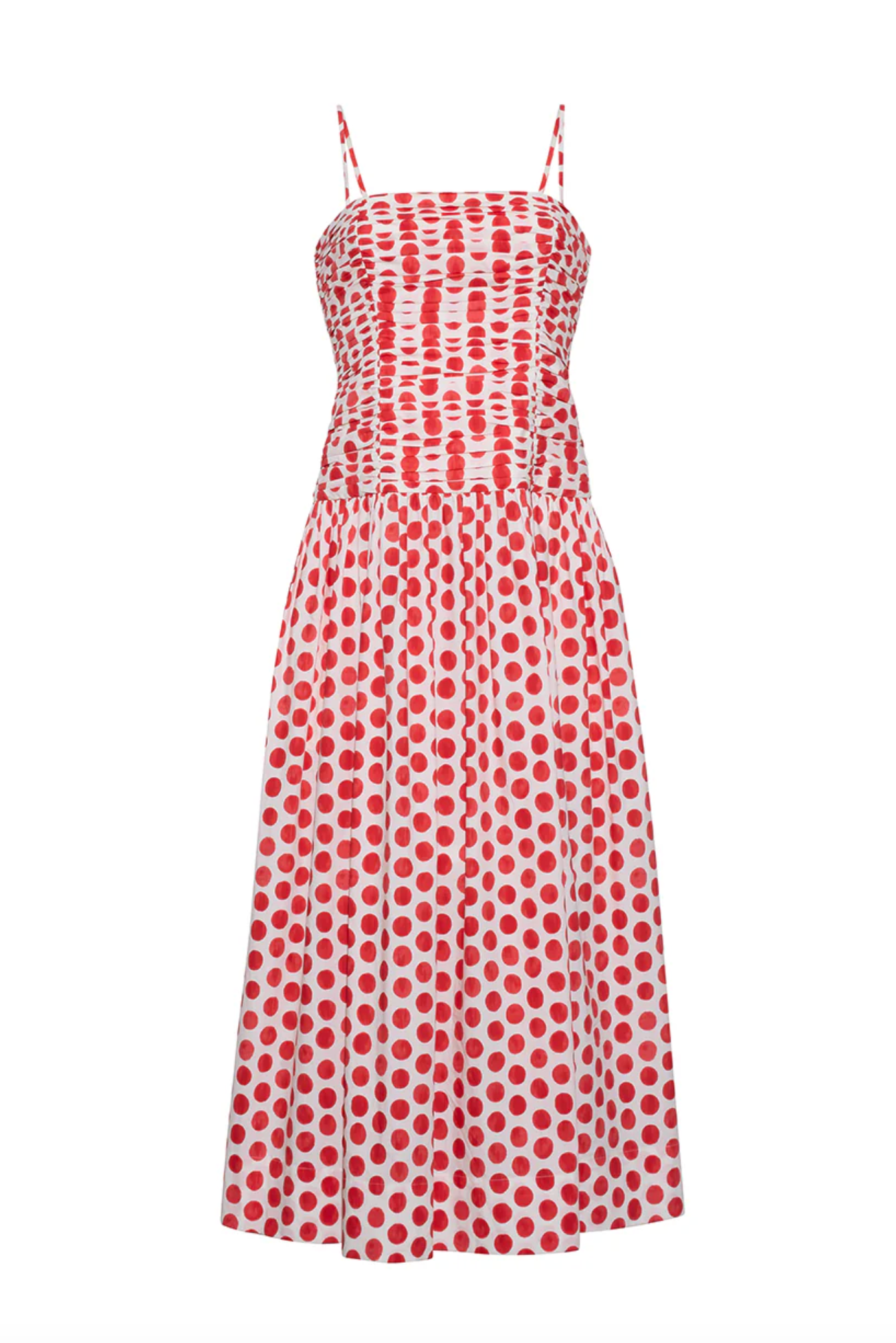 Rahi Midi Dress - Celeste Spot Red