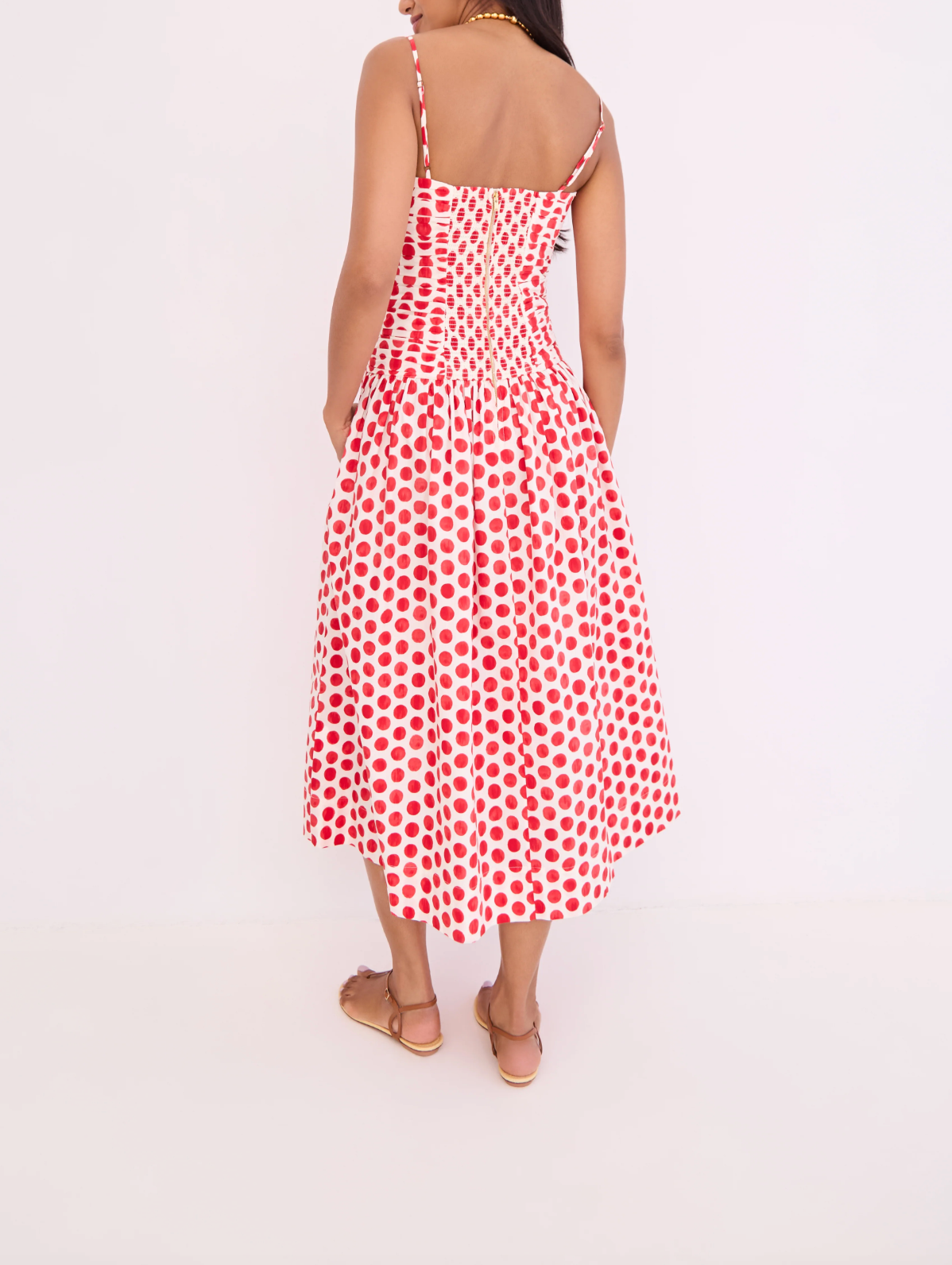 Rahi Midi Dress - Celeste Spot Red