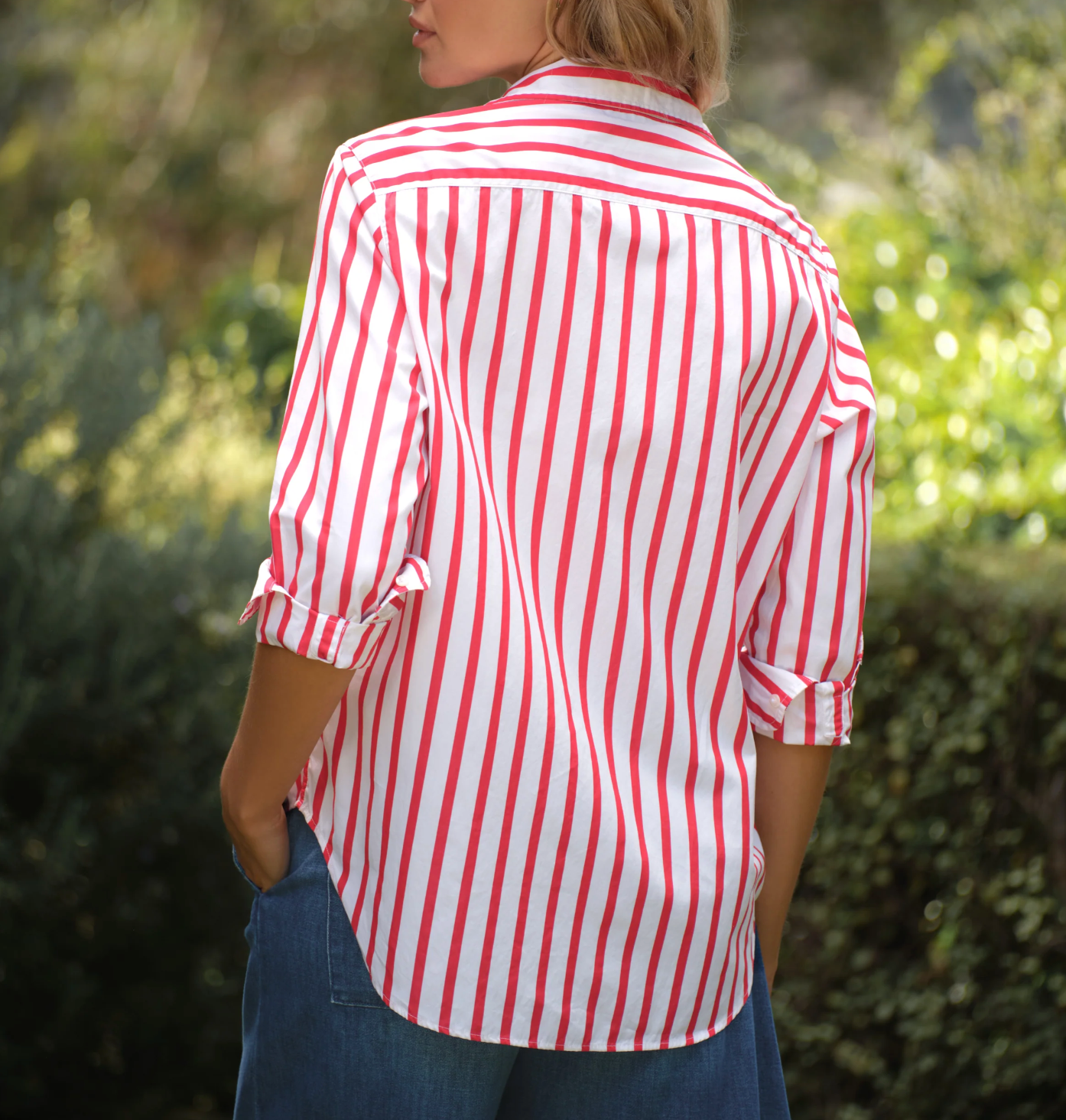 Eileen - White Red Stripe