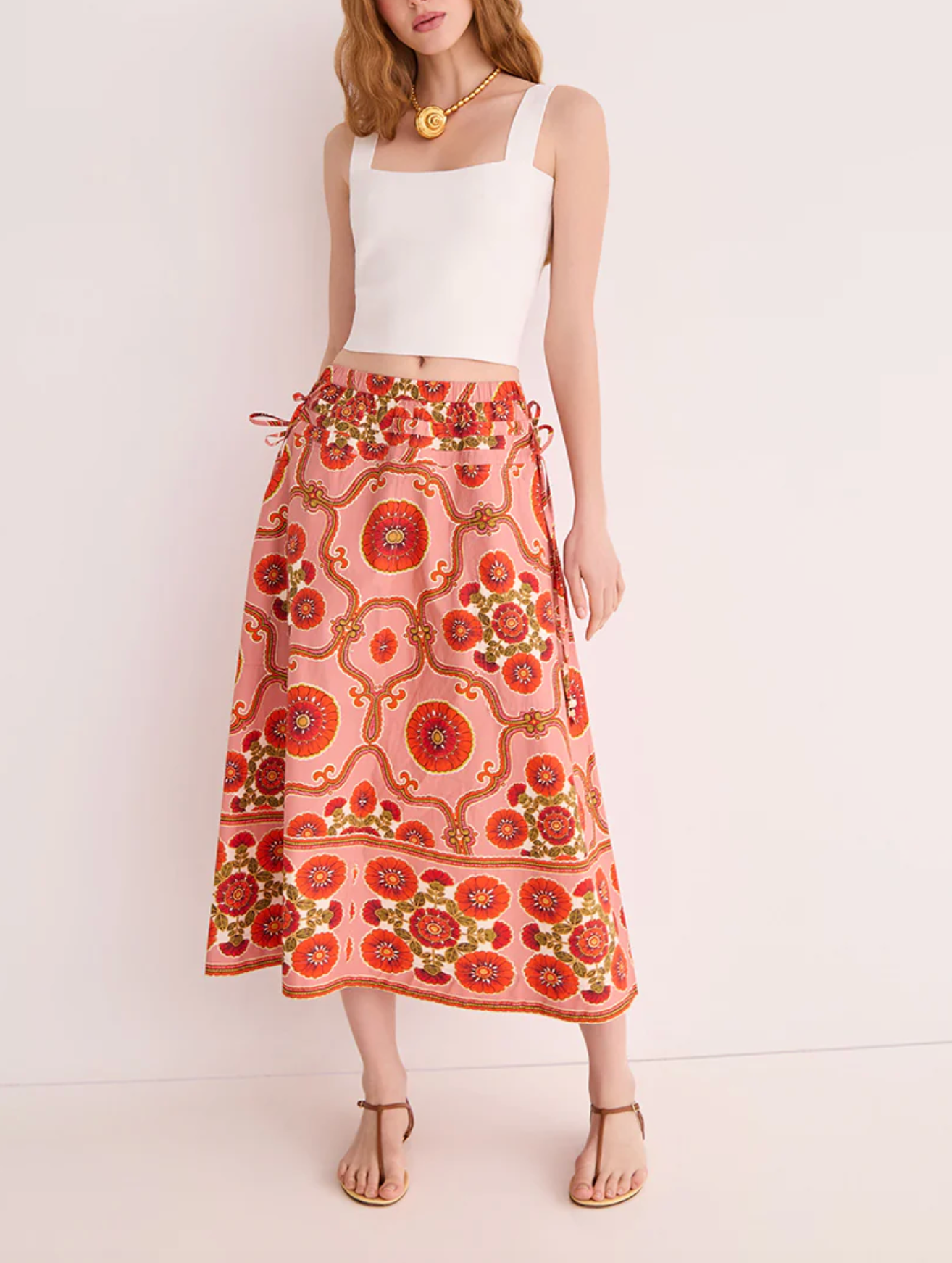 Meret Skirt - Mod Floral Brick
