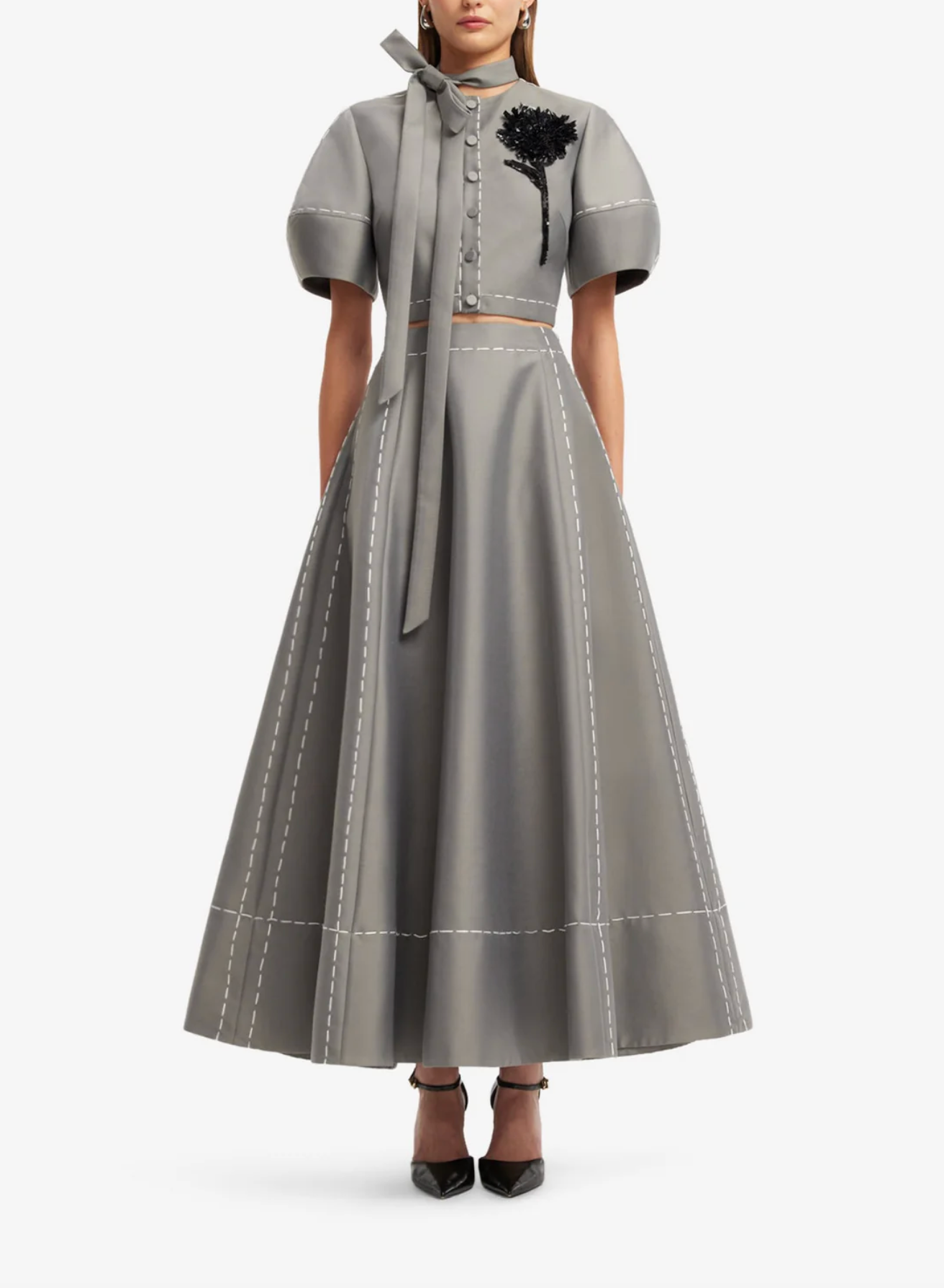 Elina Maxi Skirt - Steel