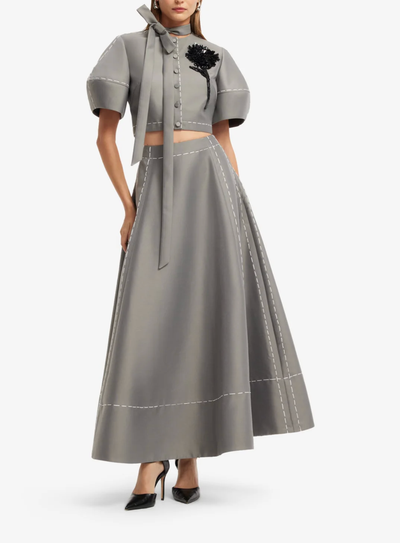 Elina Maxi Skirt - Steel