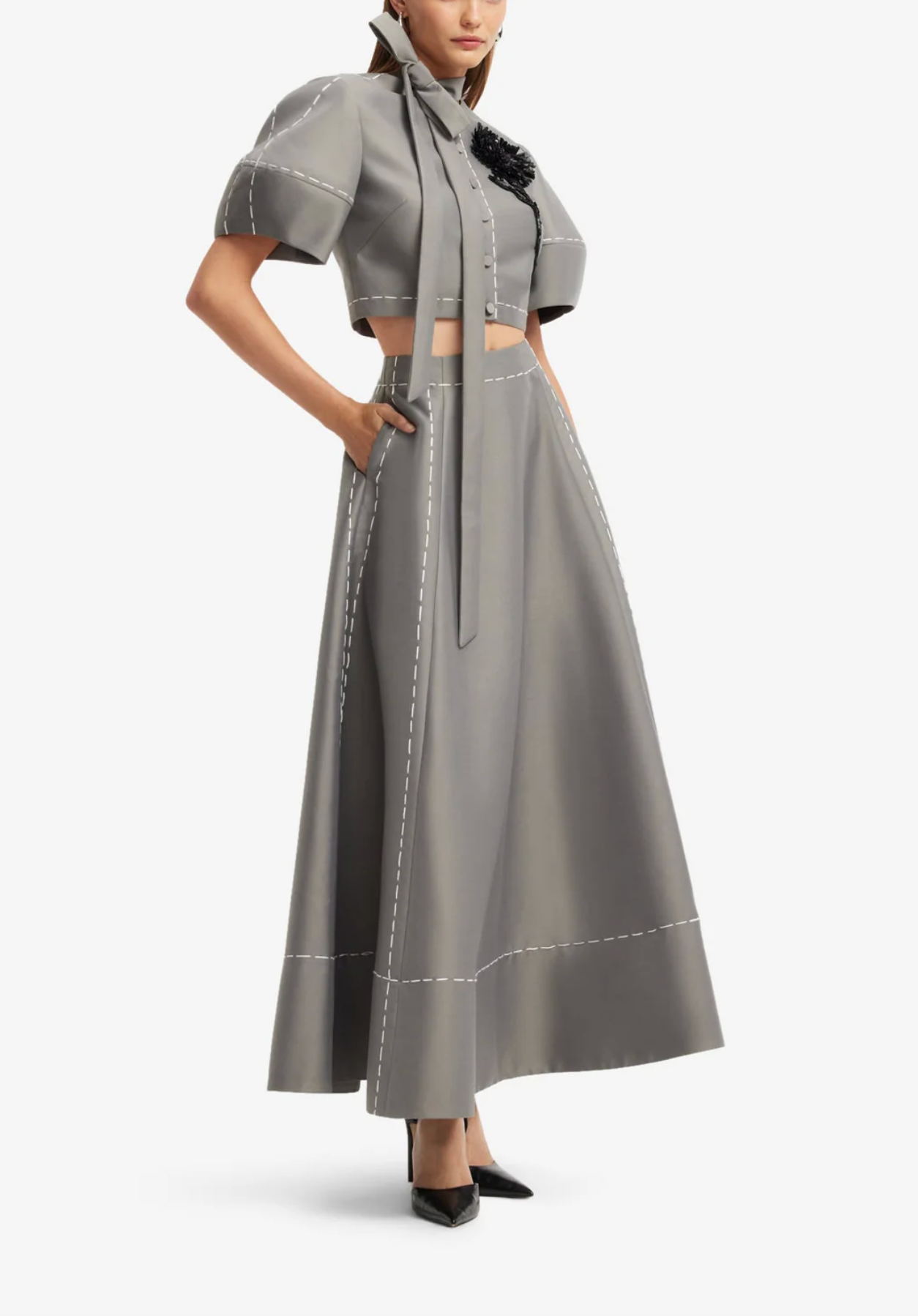 Elina Maxi Skirt - Steel