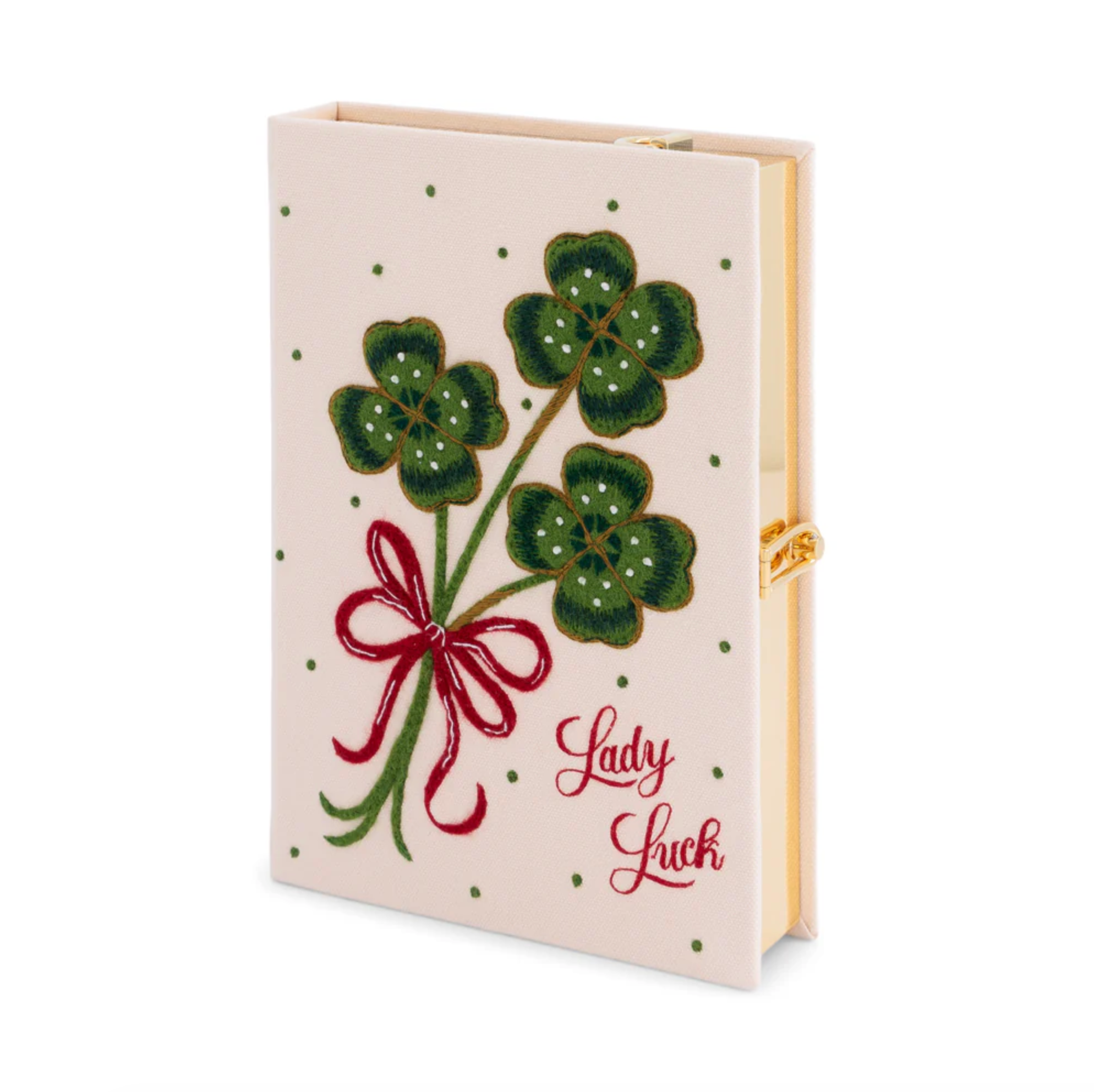 Lady Luck Book Clutch w/ Strap - Nacre