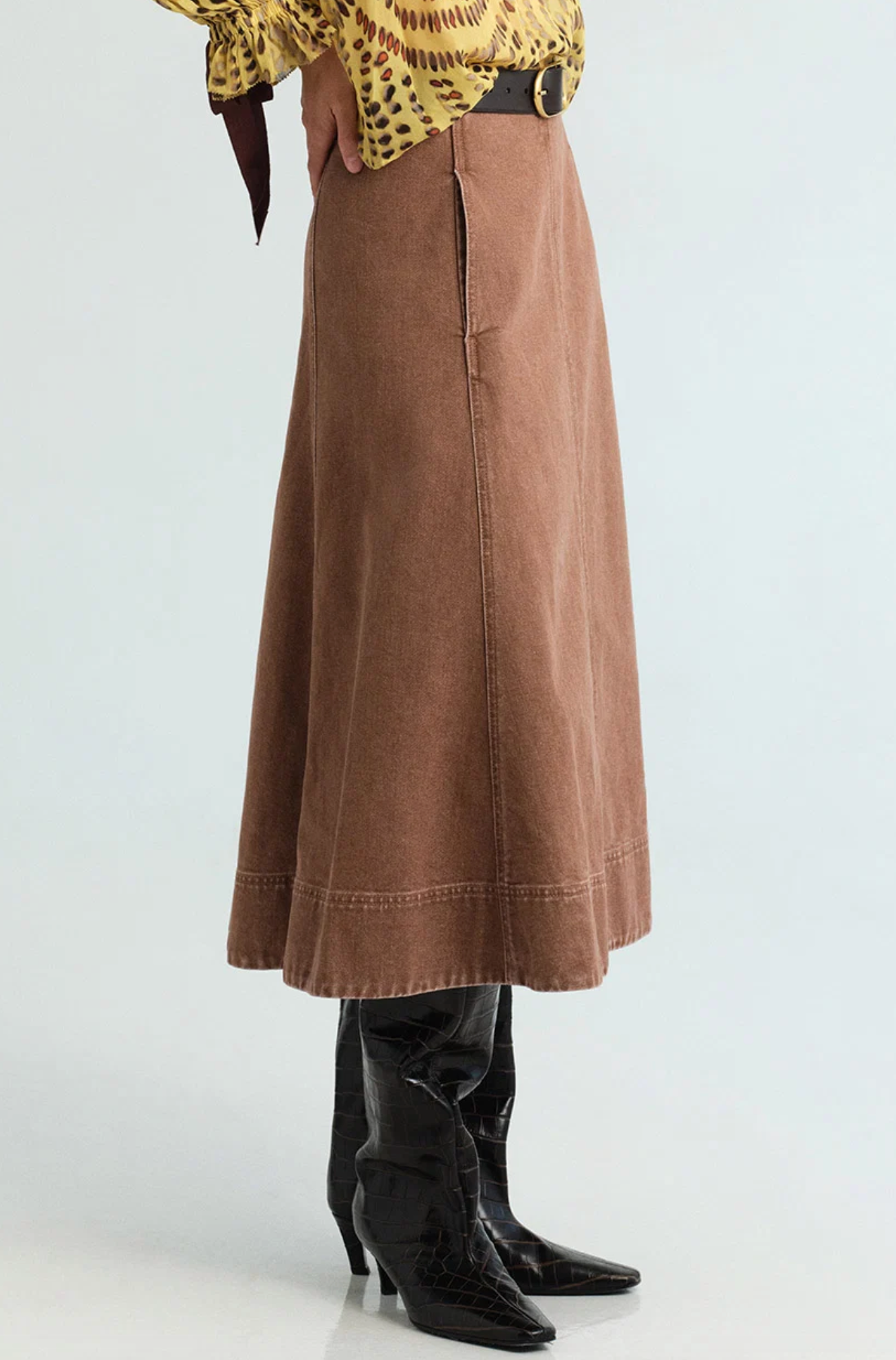 Aisha Skirt - Taupe Denim