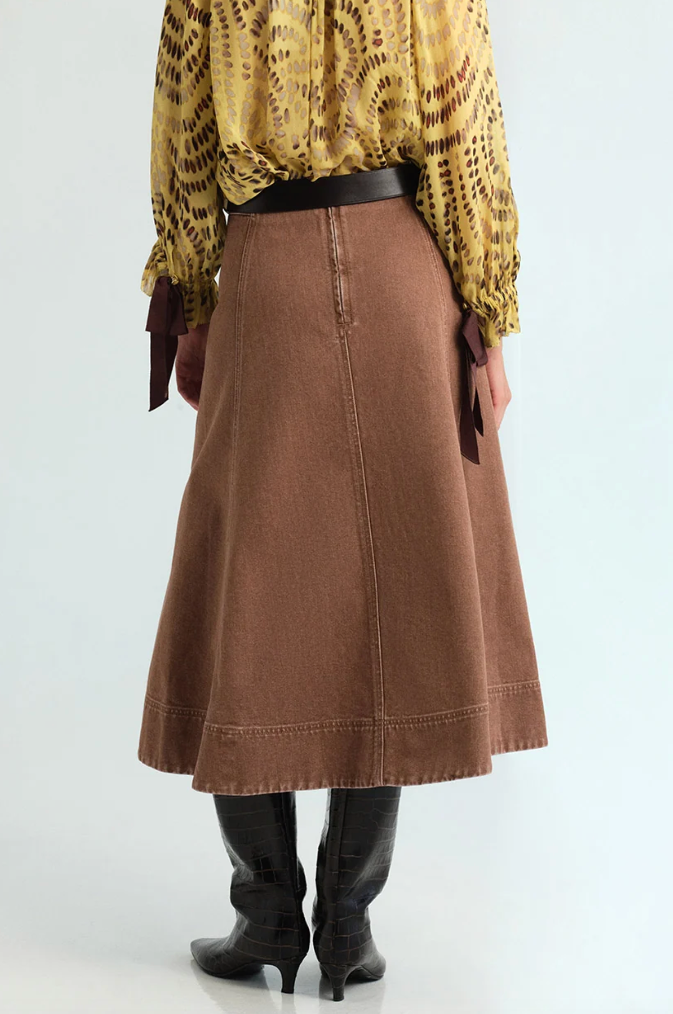 Aisha Skirt - Taupe Denim
