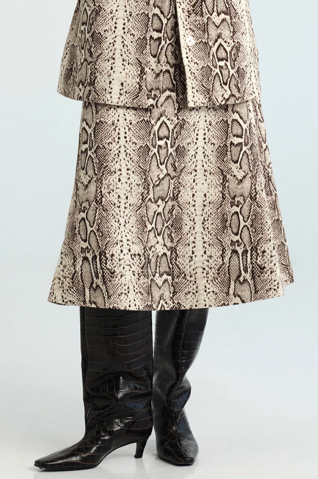 Aisha Skirt - Classic Snake Grey