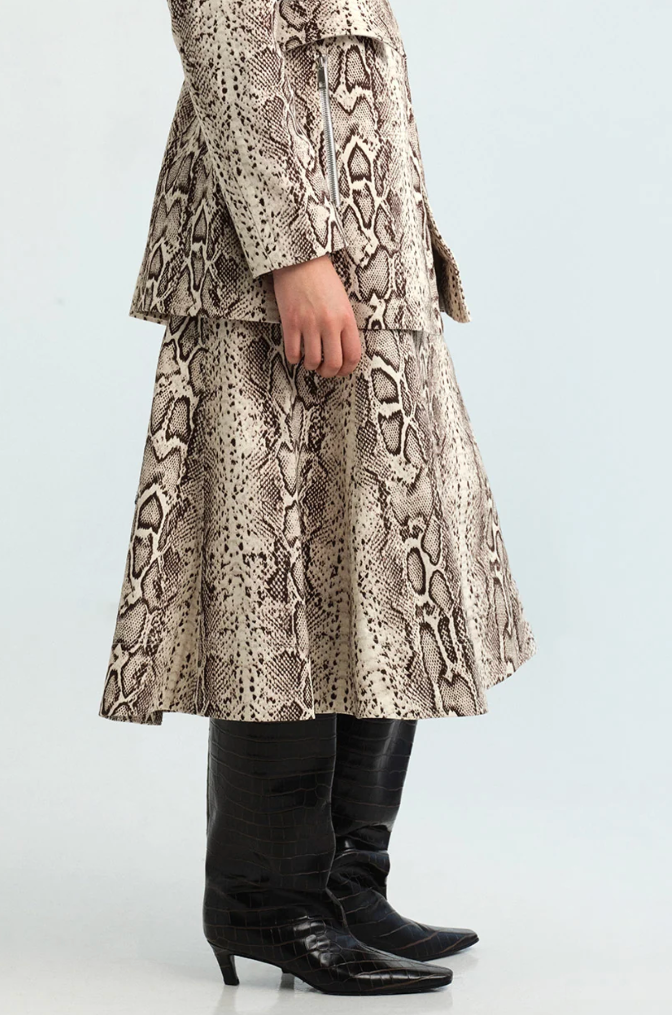 Aisha Skirt - Classic Snake Grey