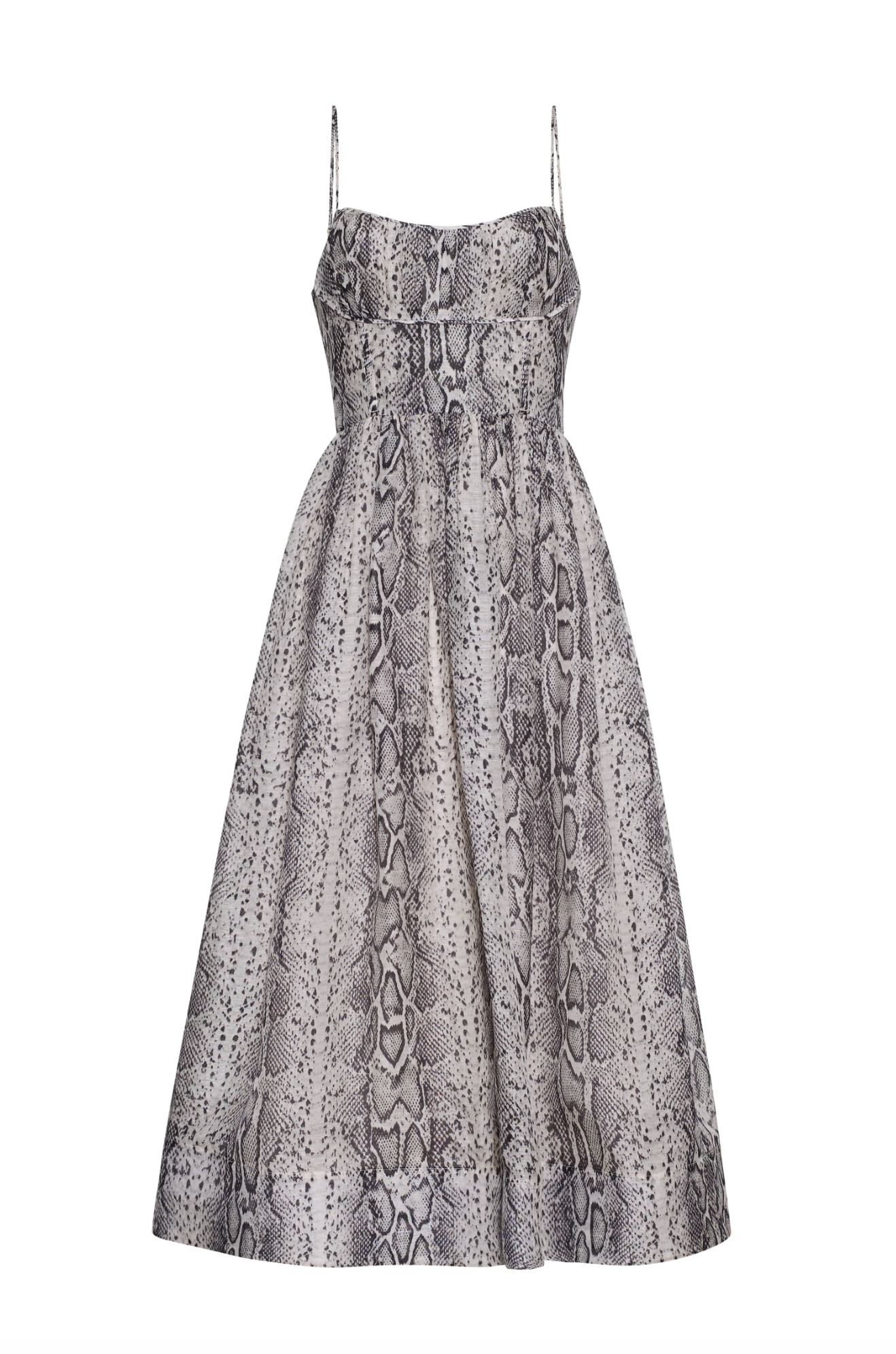 Alba Midi Dress- Classic Snake Grey