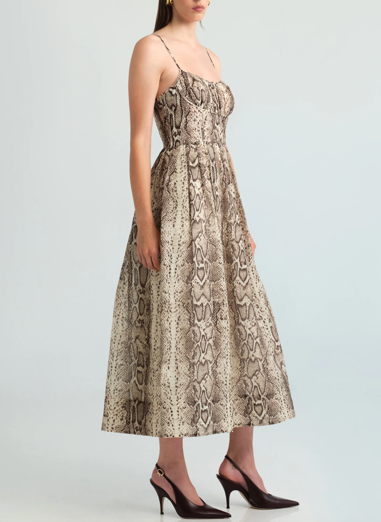 Alba Midi Dress- Classic Snake Grey