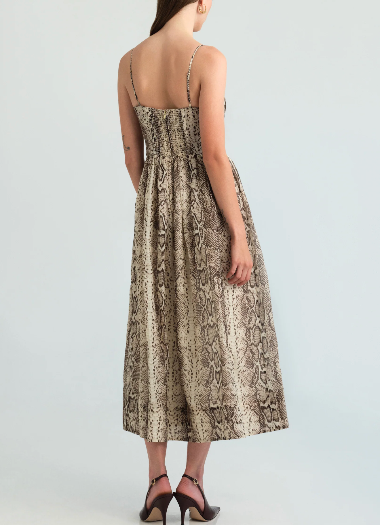 Alba Midi Dress- Classic Snake Grey