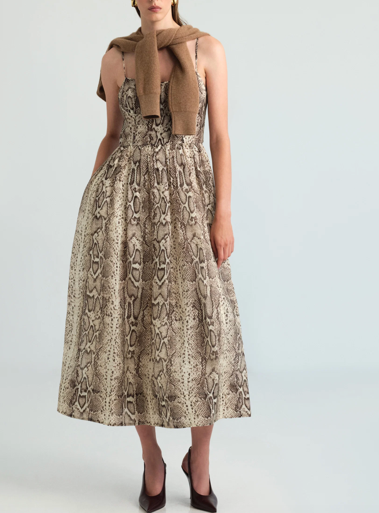 Alba Midi Dress- Classic Snake Grey