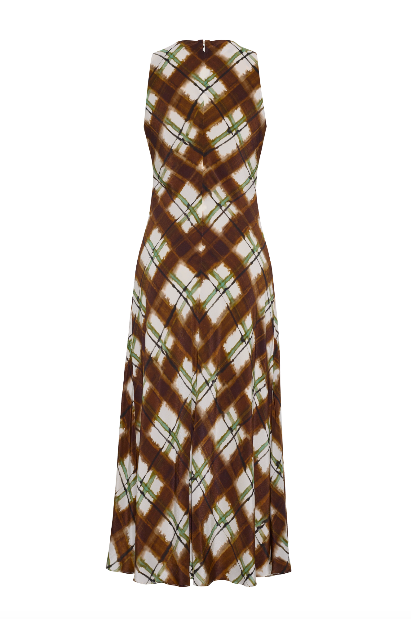 Crystal Midi Dress- Painted Plaid Brown