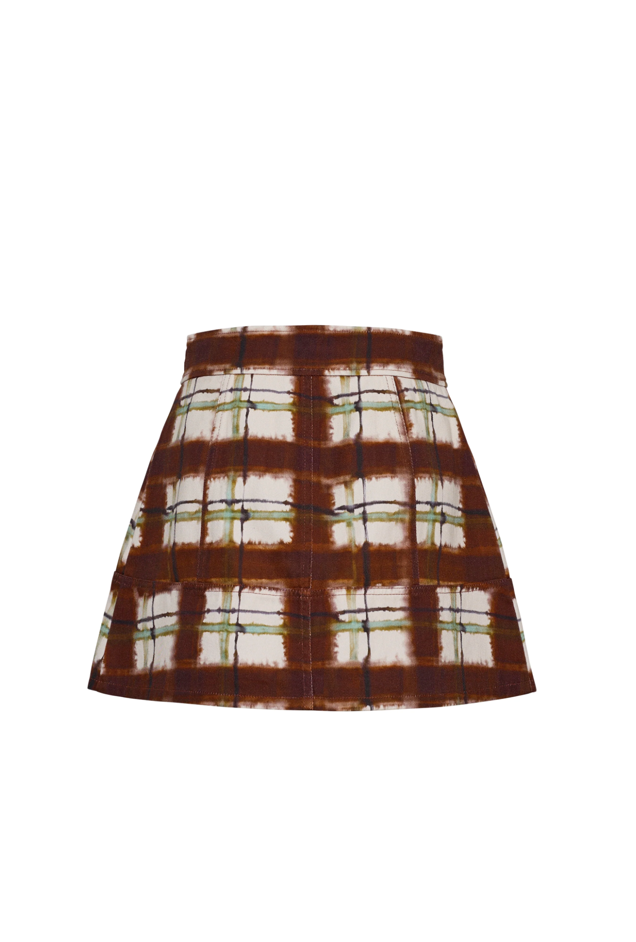 Fatima Skirt - Painted Plaid Brown