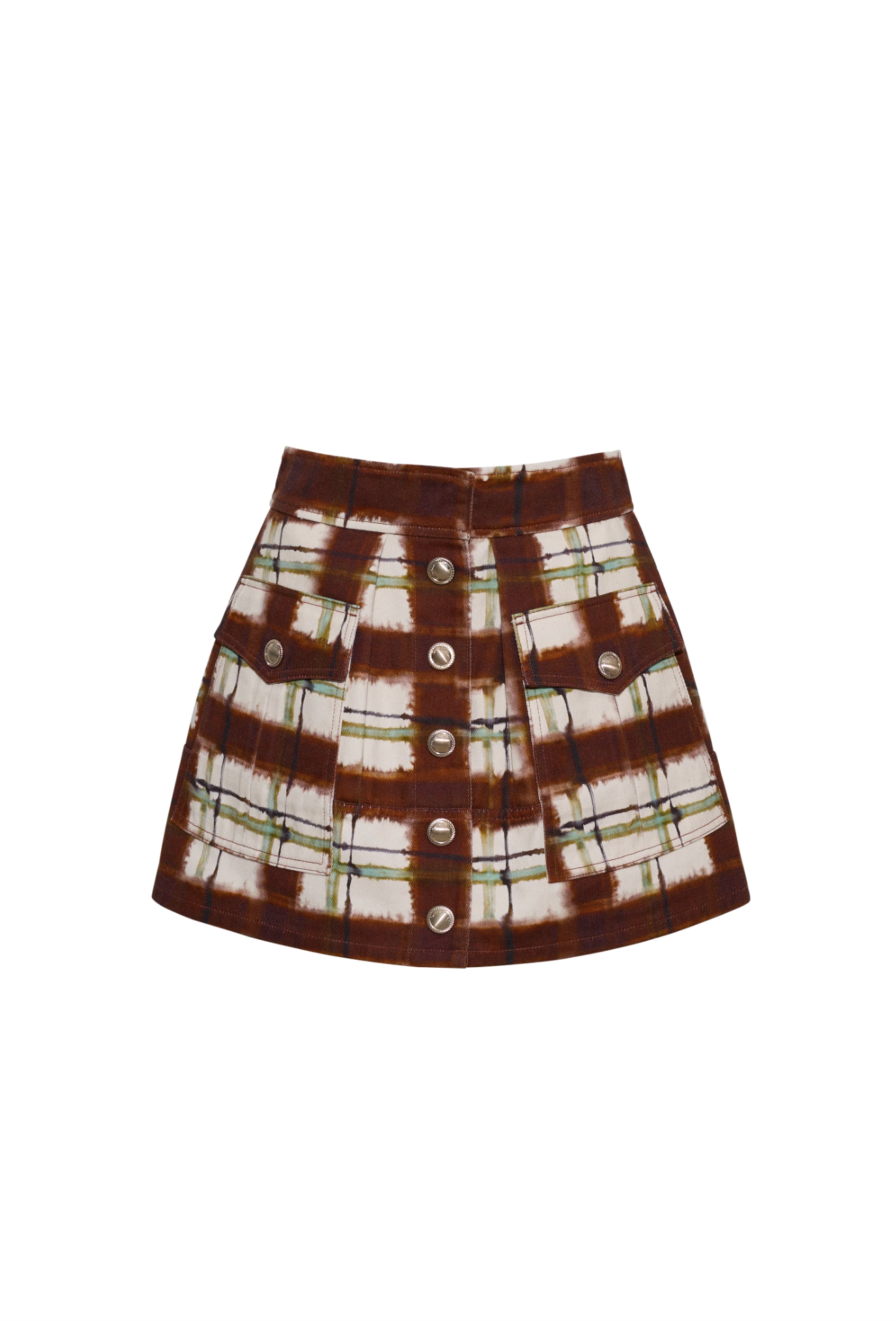 Fatima Skirt - Painted Plaid Brown