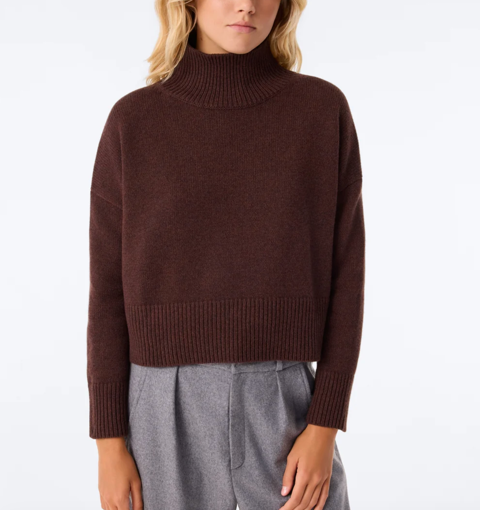 Ulla Crop Sweater - Espresso