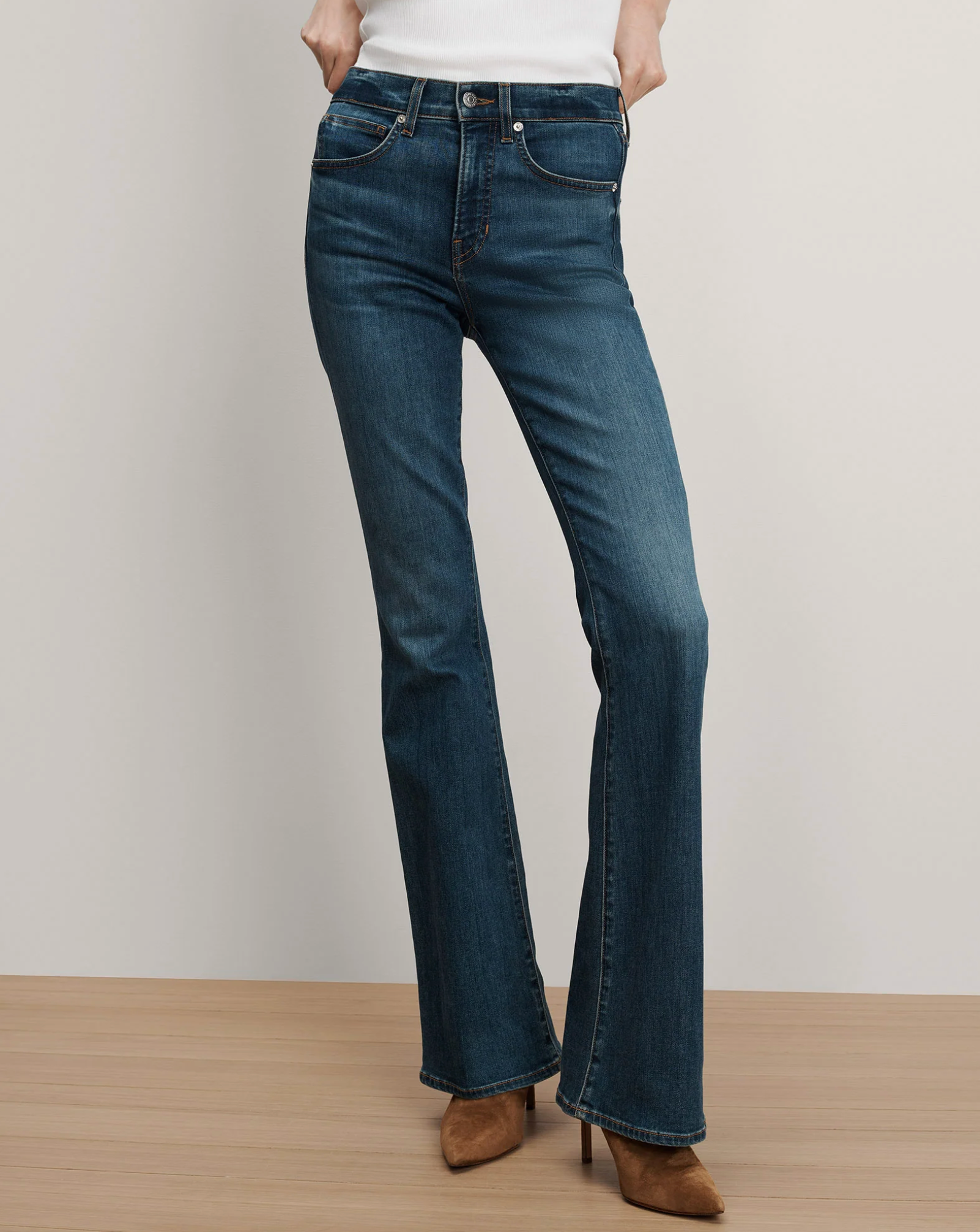Beverly High Rise Skinny Flare - Bright Blue