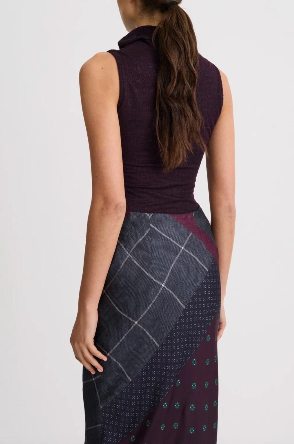 Cowl Neck Knit Shell - Currant