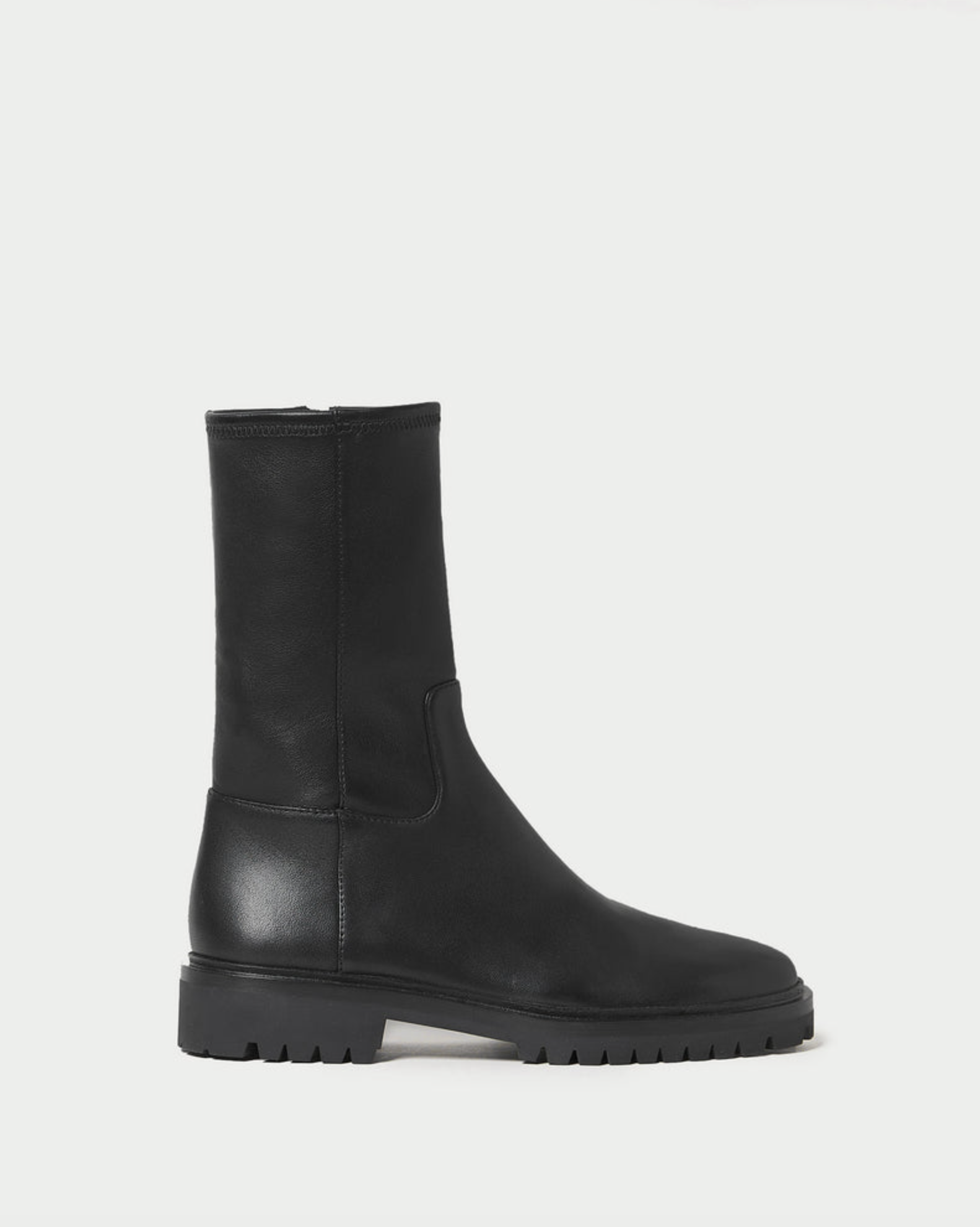 Danny Tall Ankle Lug Sole Boot - Black