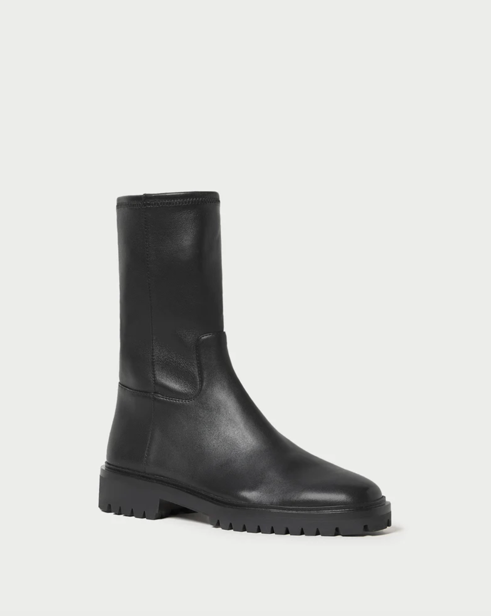 Danny Tall Ankle Lug Sole Boot - Black