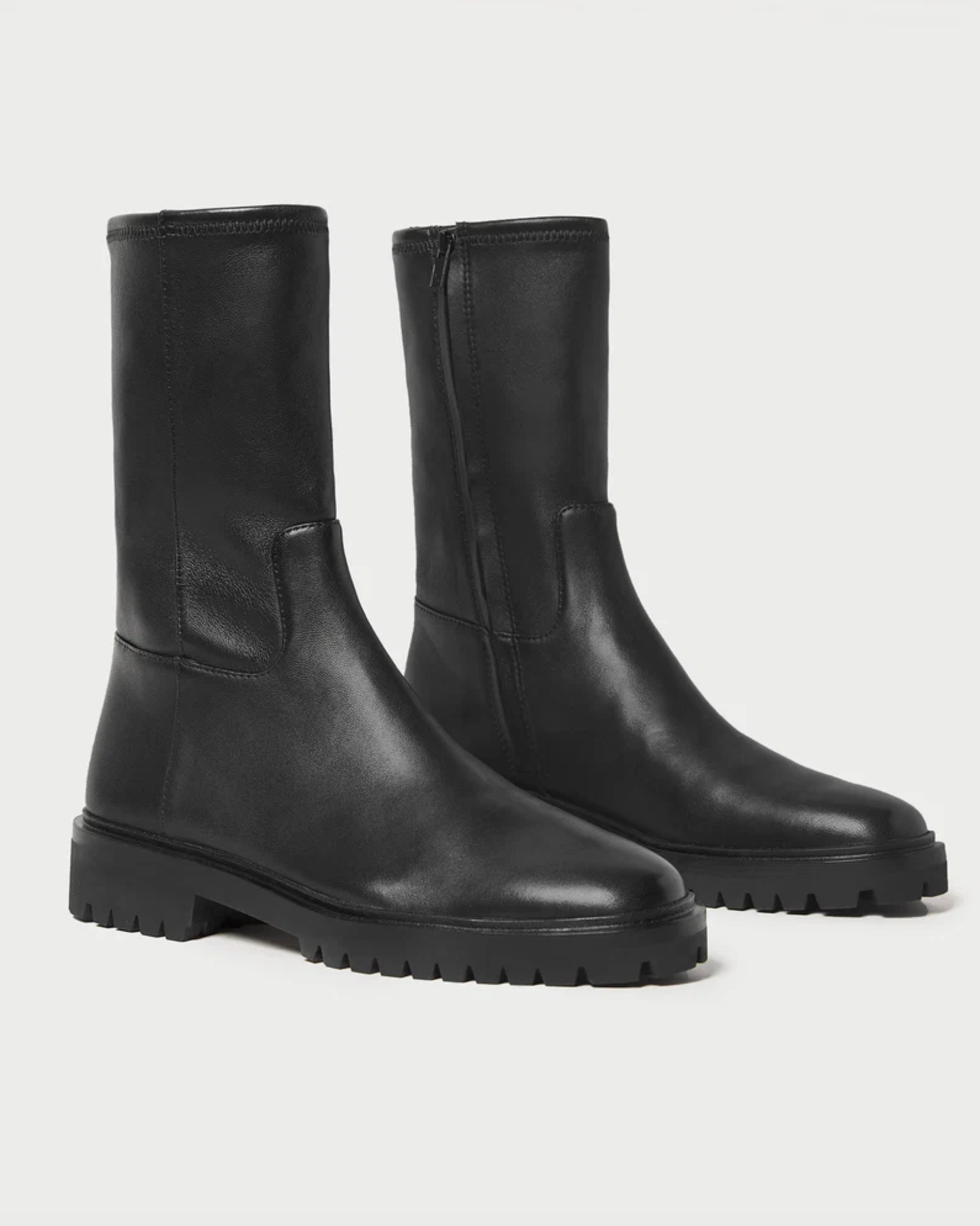 Danny Tall Ankle Lug Sole Boot - Black