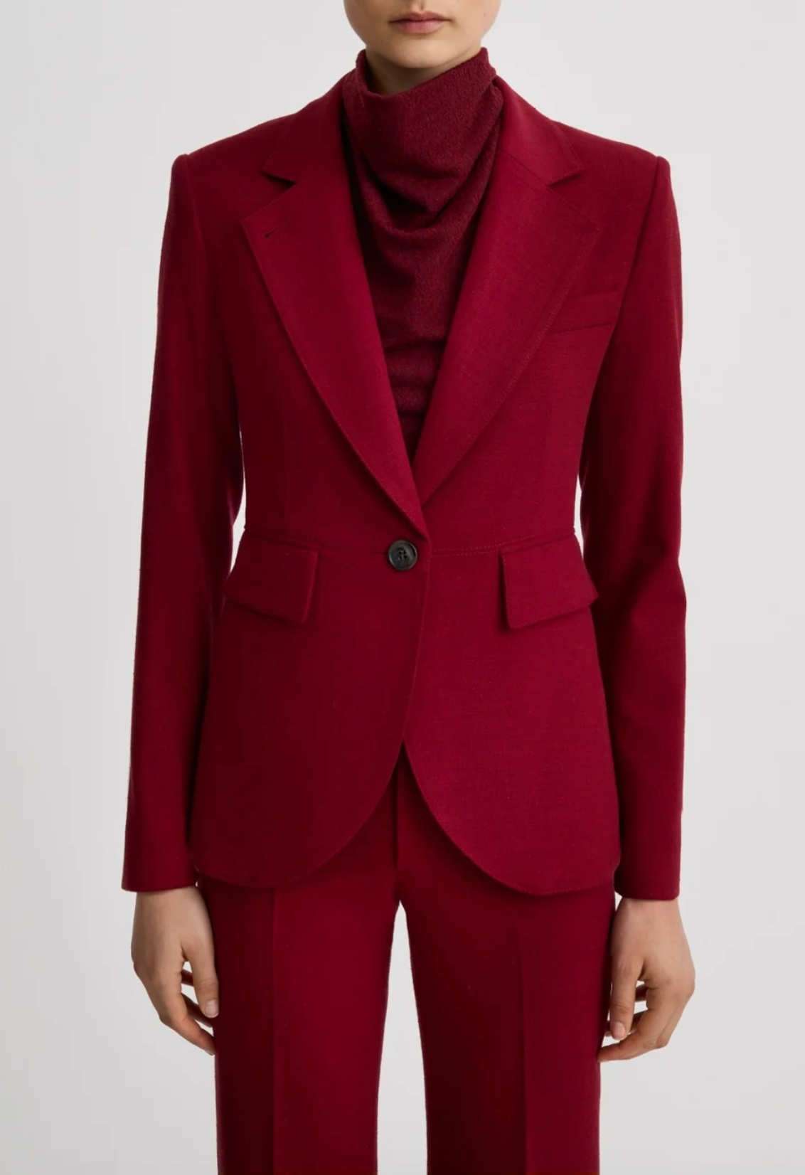 Seamed Blazer - Garnet Fleck