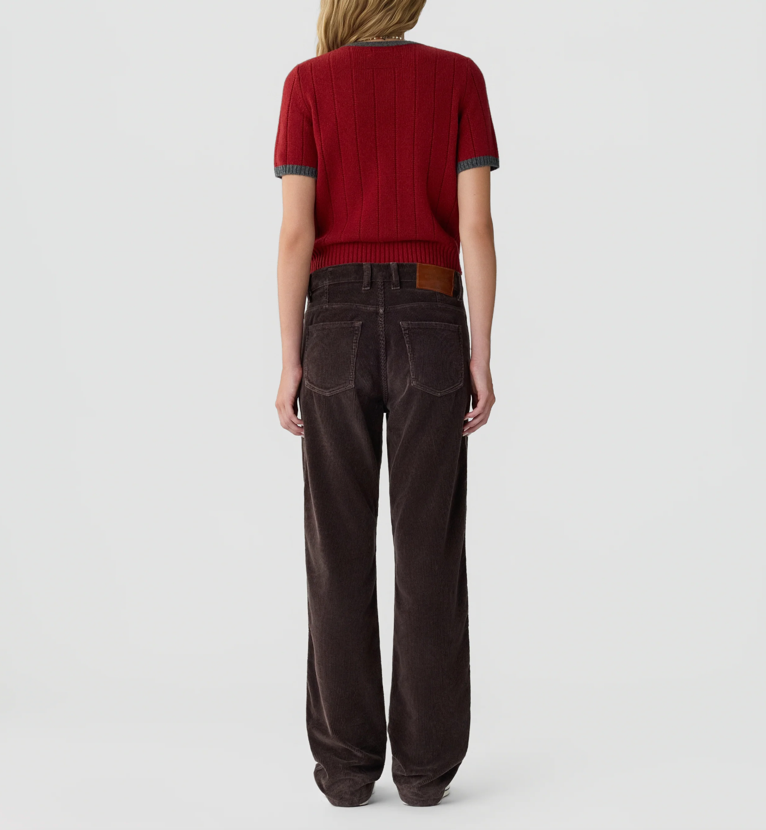 Rib Ringer Tee - Carmine/Charcoal