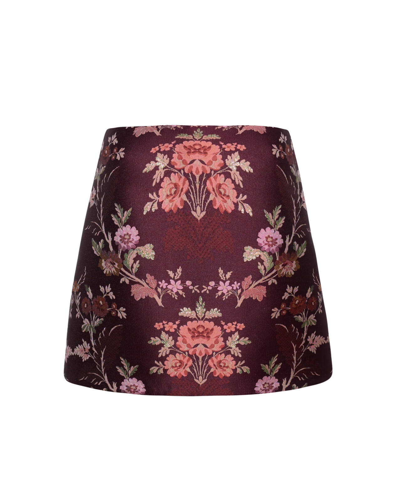 Chrissy Skirt - Trellis Jacquard Maroon