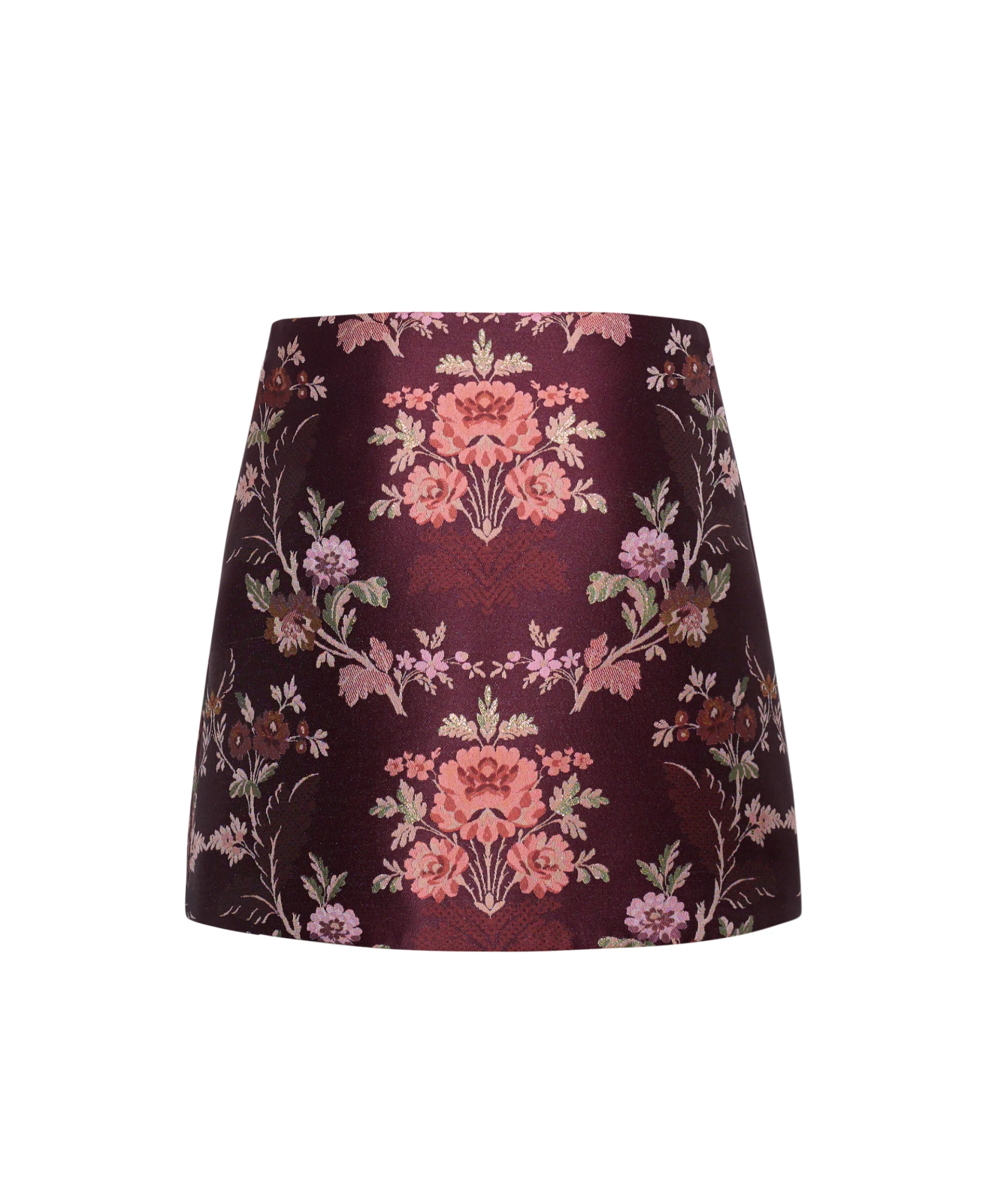 Chrissy Skirt - Trellis Jacquard Maroon