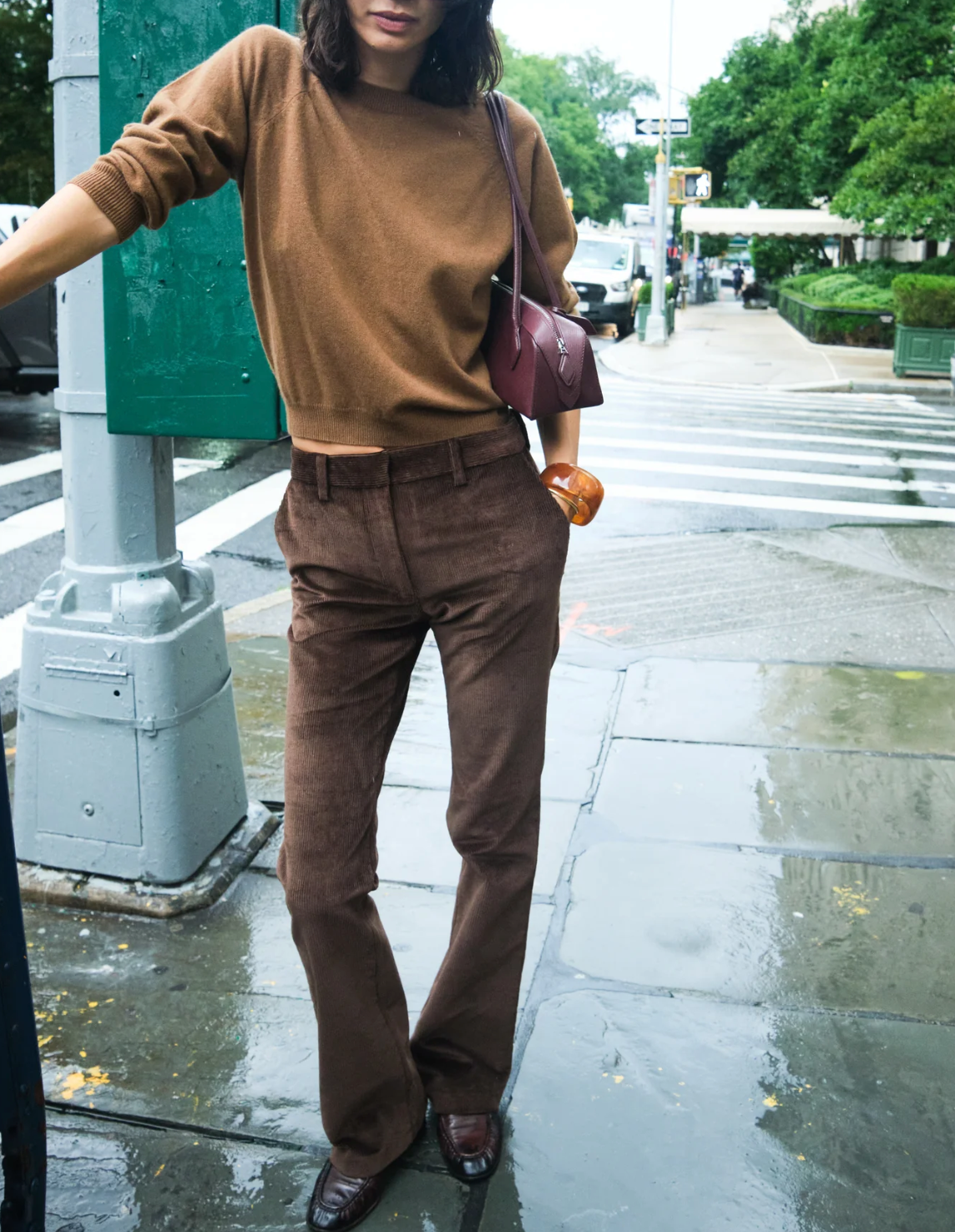 Corduroy Trousers Micro Flare - Americano