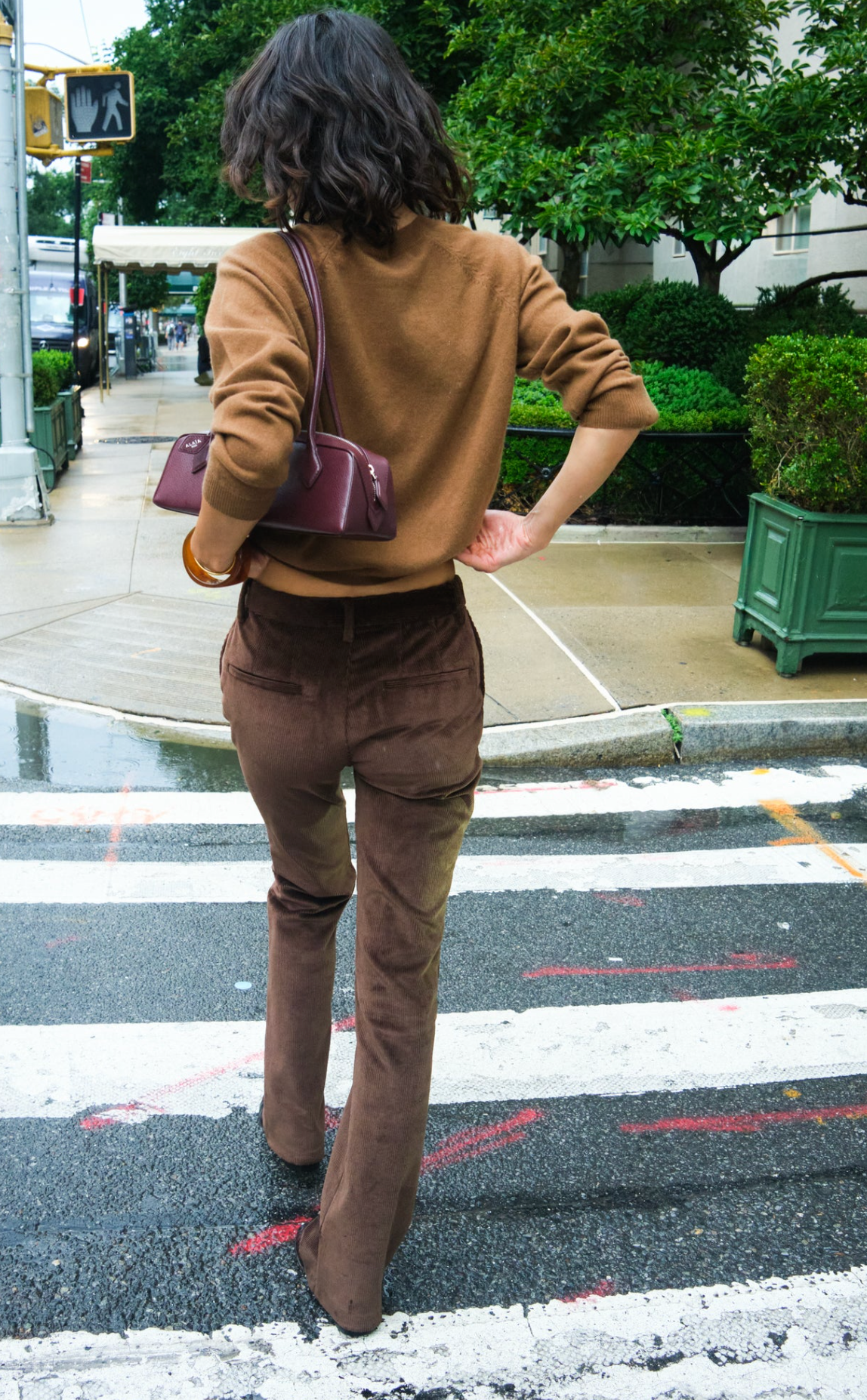 Corduroy Trousers Micro Flare - Americano