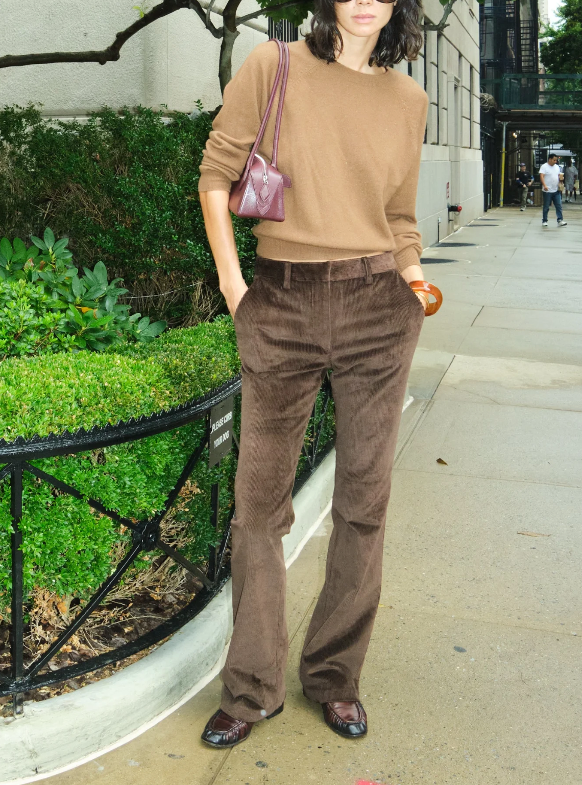 Corduroy Trousers Micro Flare - Americano