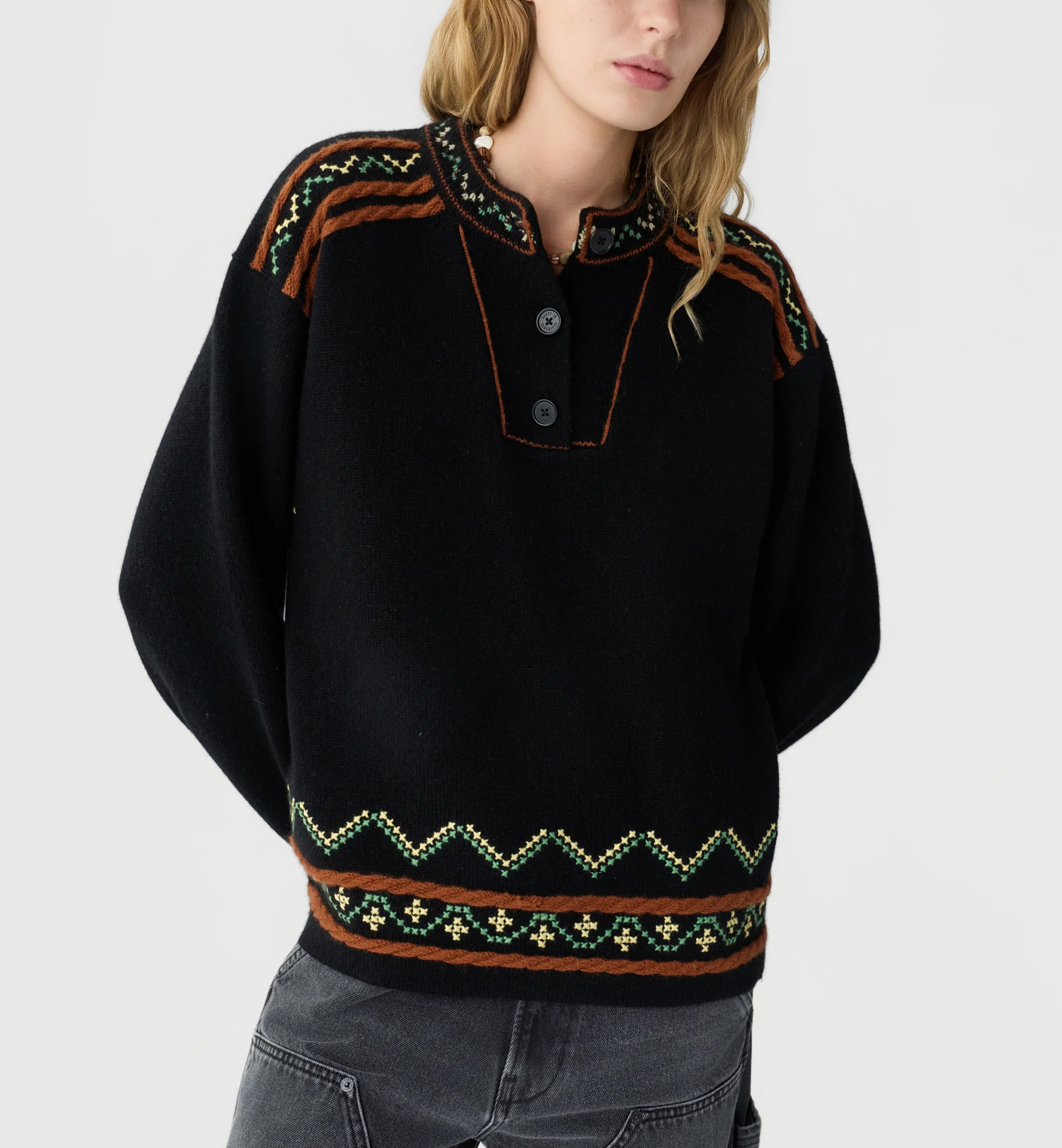 Fisherman Henley - Black