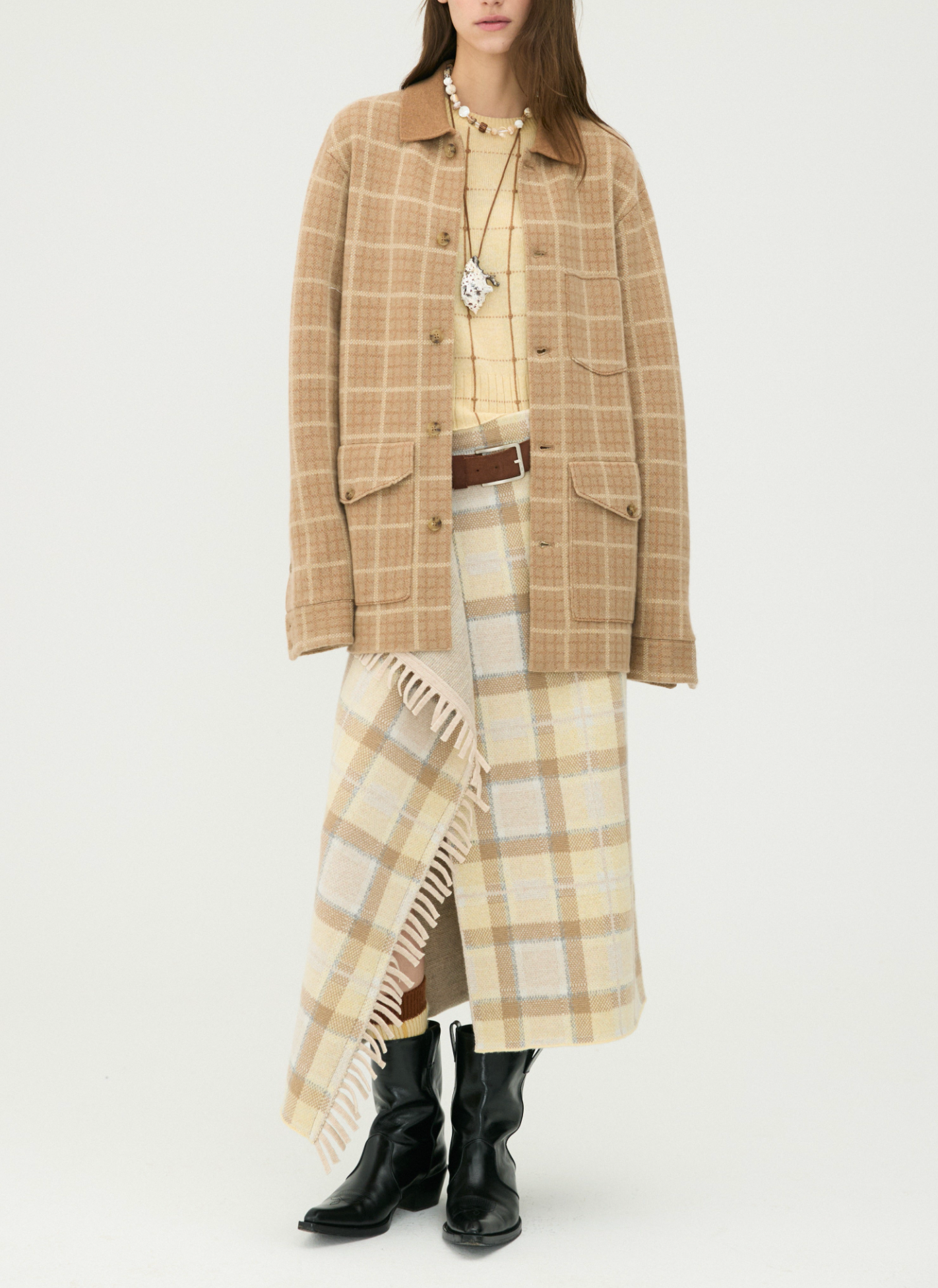 Tartan Wrap Skirt - Butter Combo