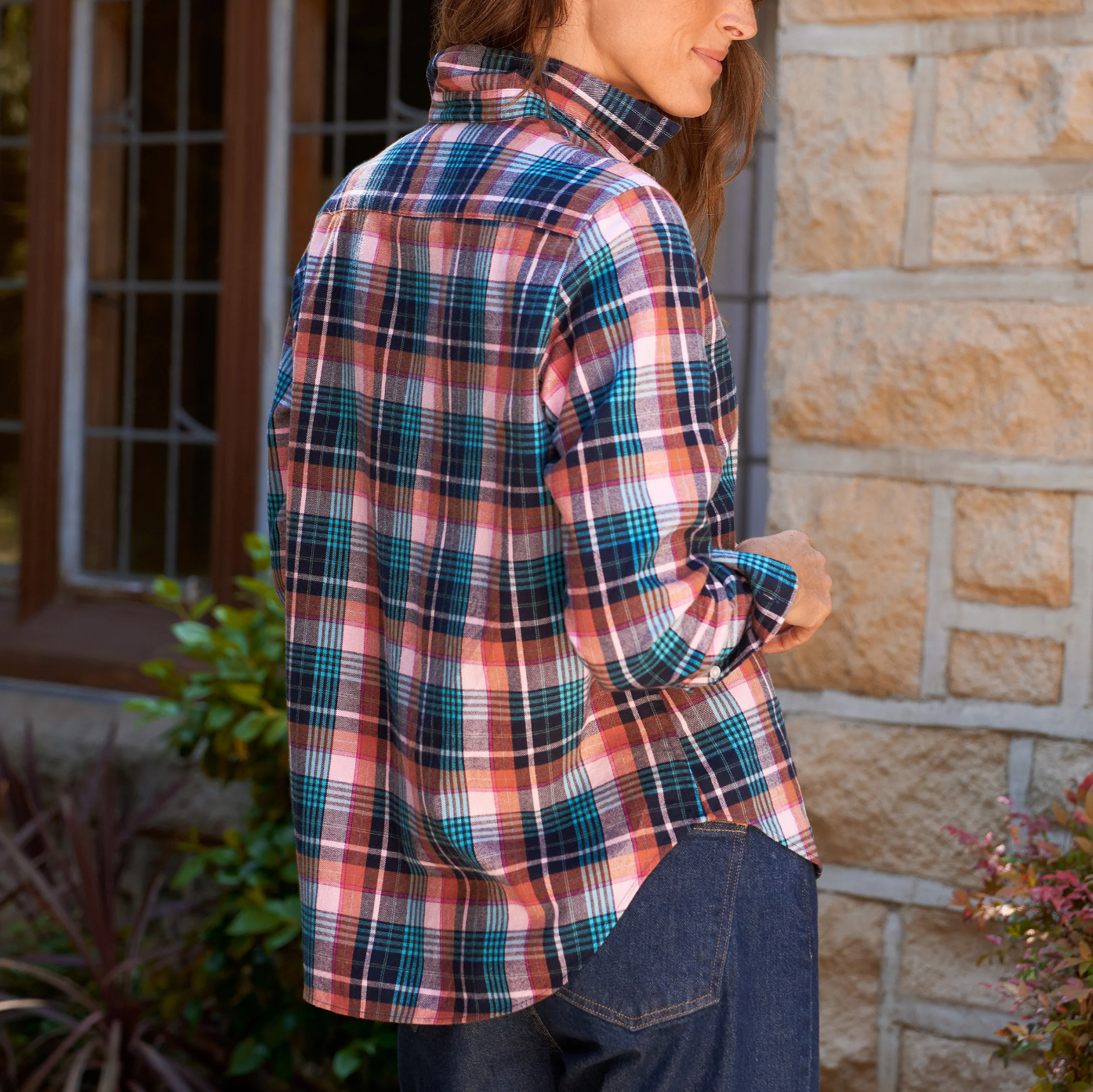 Eileen - Pink Turquoise Plaid