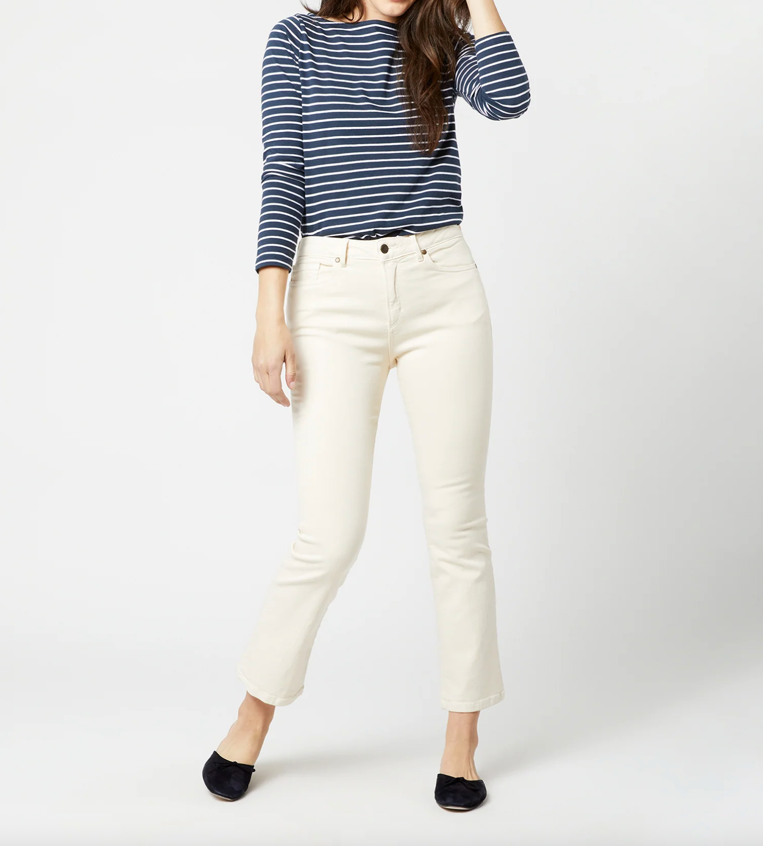 Flare Cropped 5-Pocket Jean - Natural