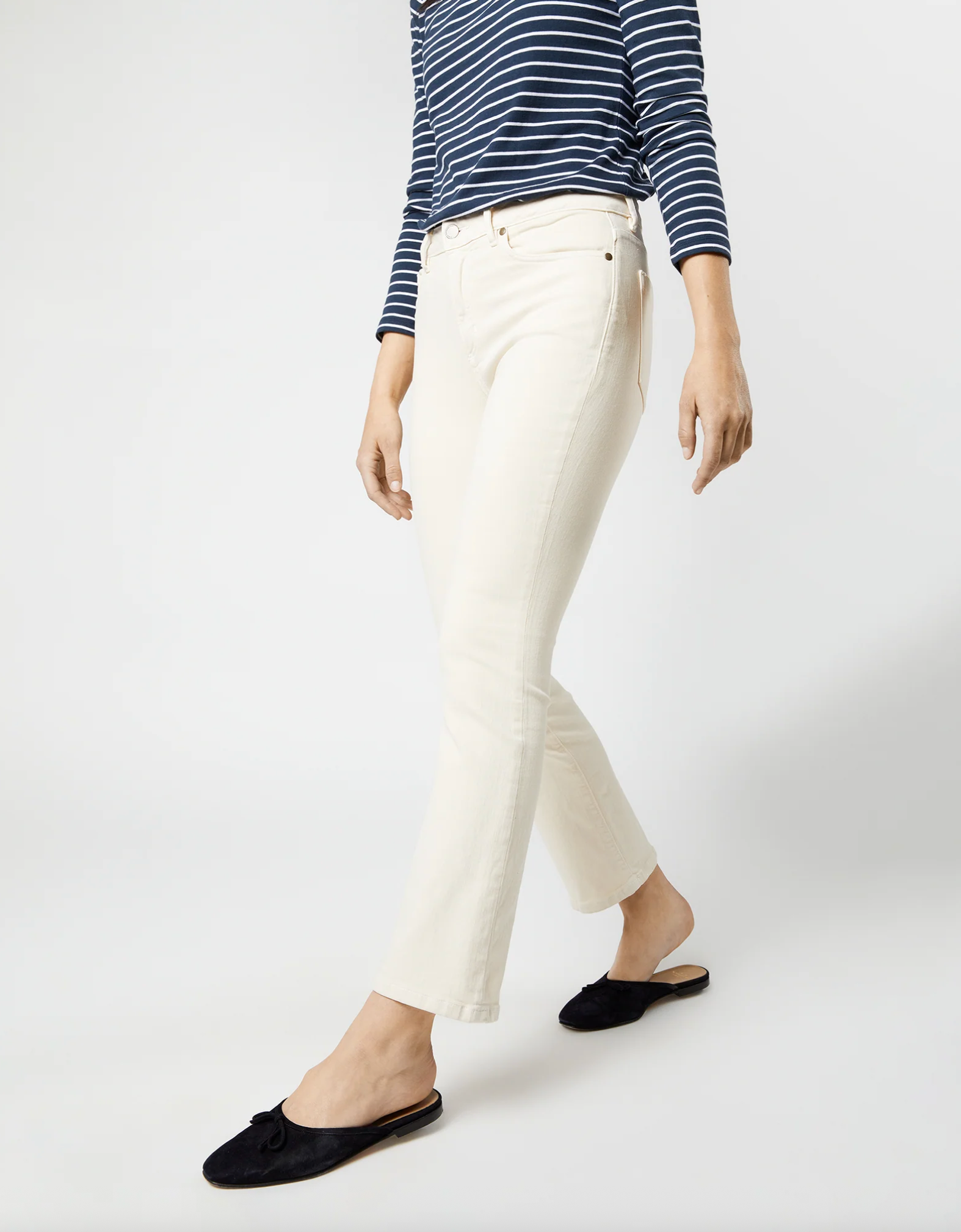 Flare Cropped 5-Pocket Jean - Natural